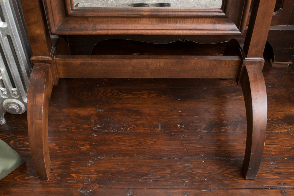 Antique Cheval Mirror with Brass Candlestick Holders