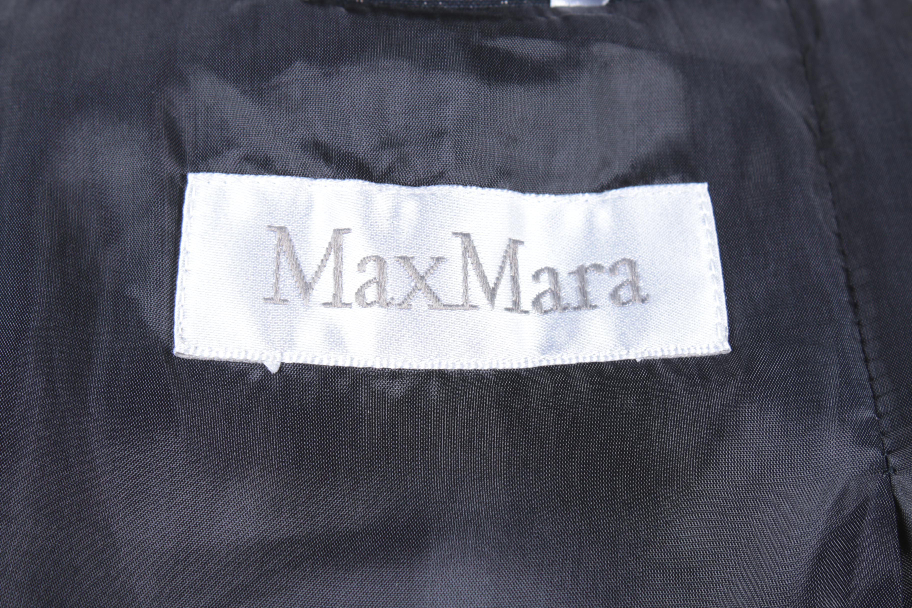 Women's Max Mara Navy Pinstripe Wool Pant Suit