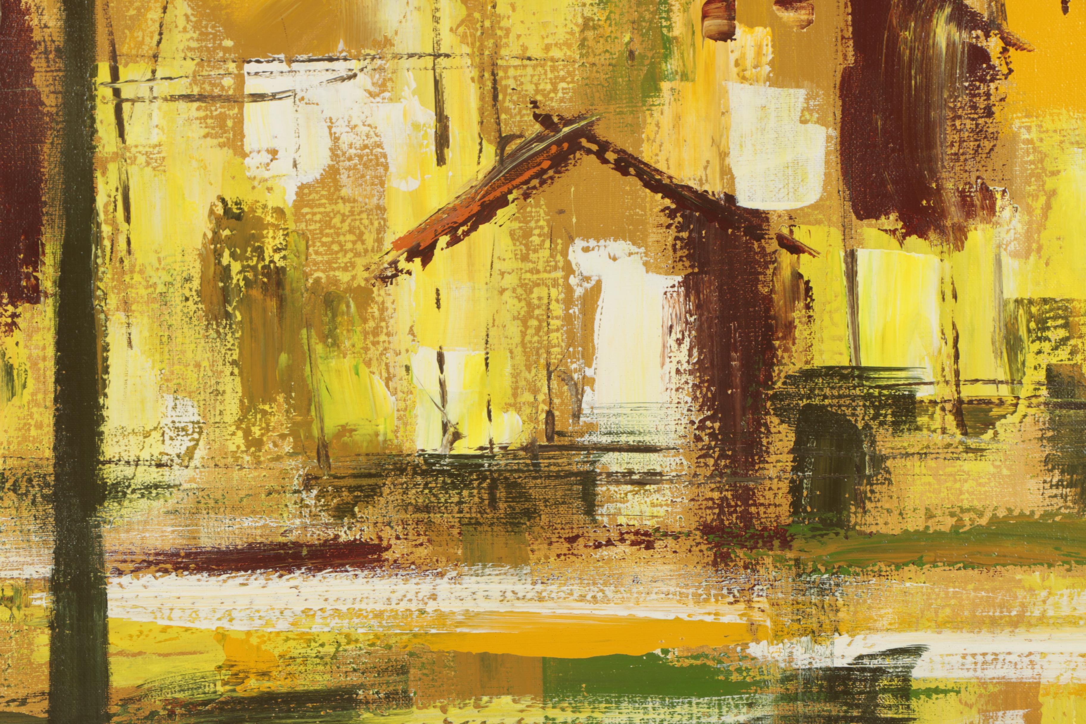 Saxe Oil Painting of Village