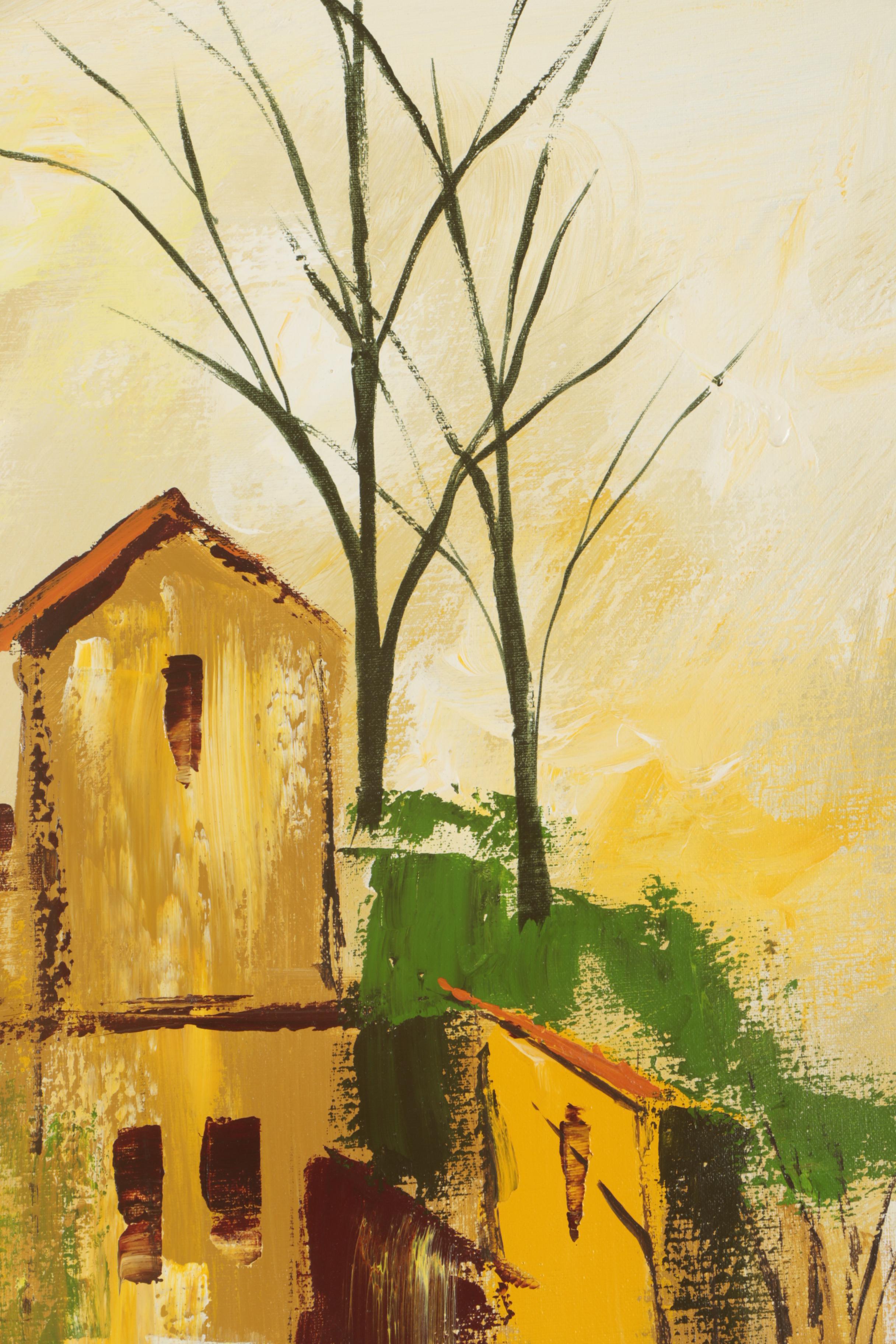 Saxe Oil Painting of Village