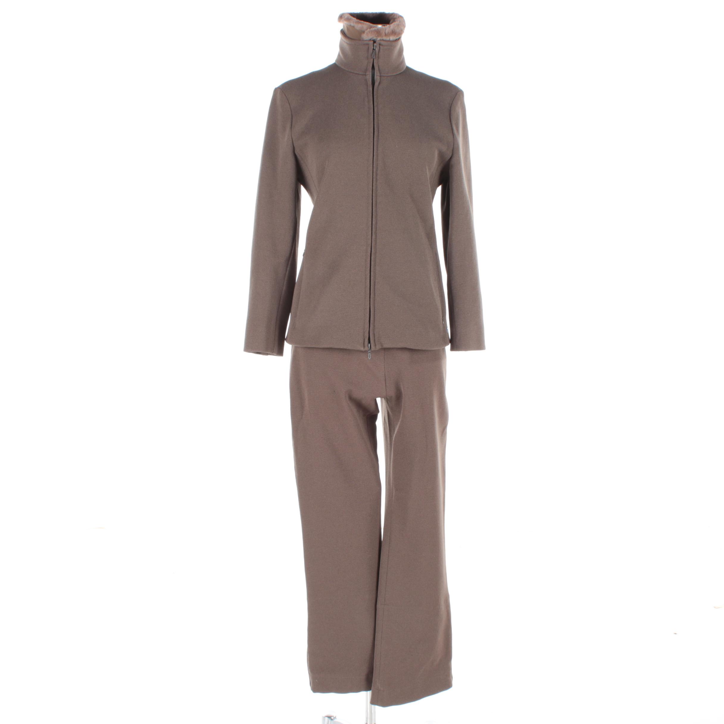 Vintage Vampire 1950 by Authier Italian Ski Wear with Sheared Beaver Fur Collar