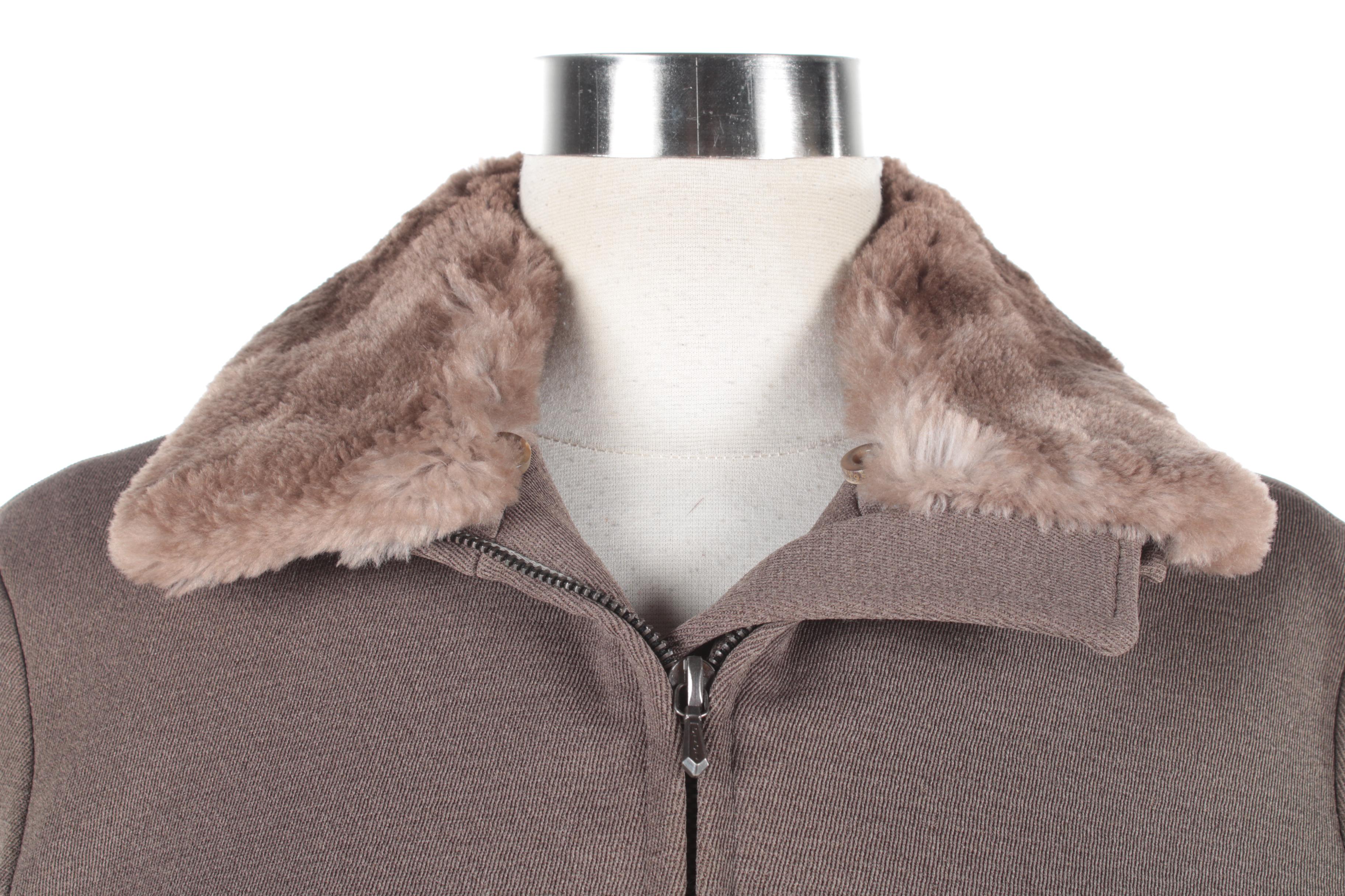 Vintage Vampire 1950 by Authier Italian Ski Wear with Sheared Beaver Fur Collar