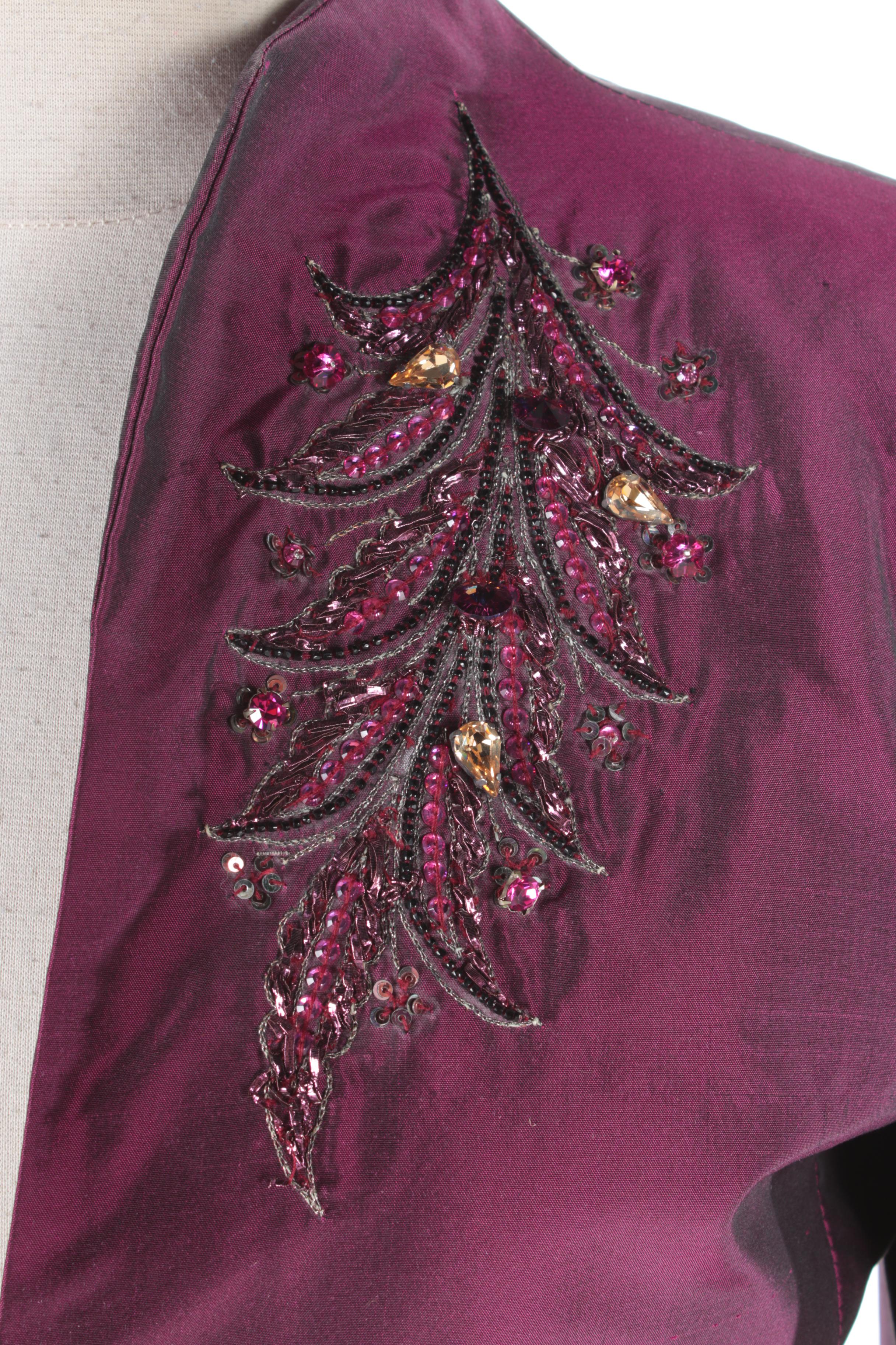 Women's Narendra Kumar Iridescent Satin Embellished Pantsuit