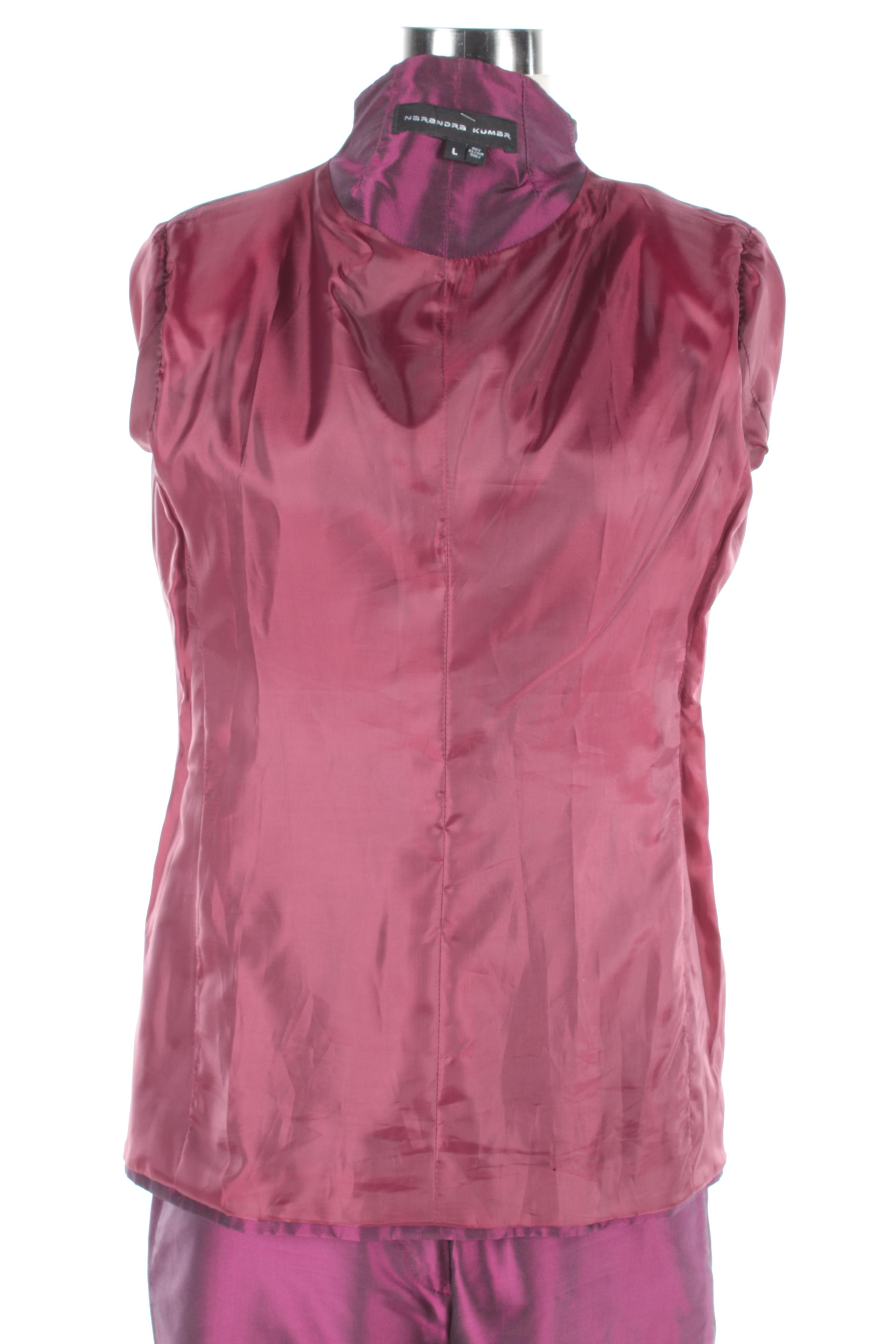 Women's Narendra Kumar Iridescent Satin Embellished Pantsuit