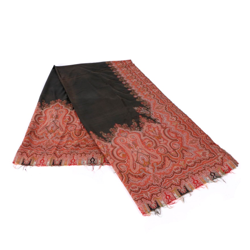 Antique Paisley Woven Wool Shawl