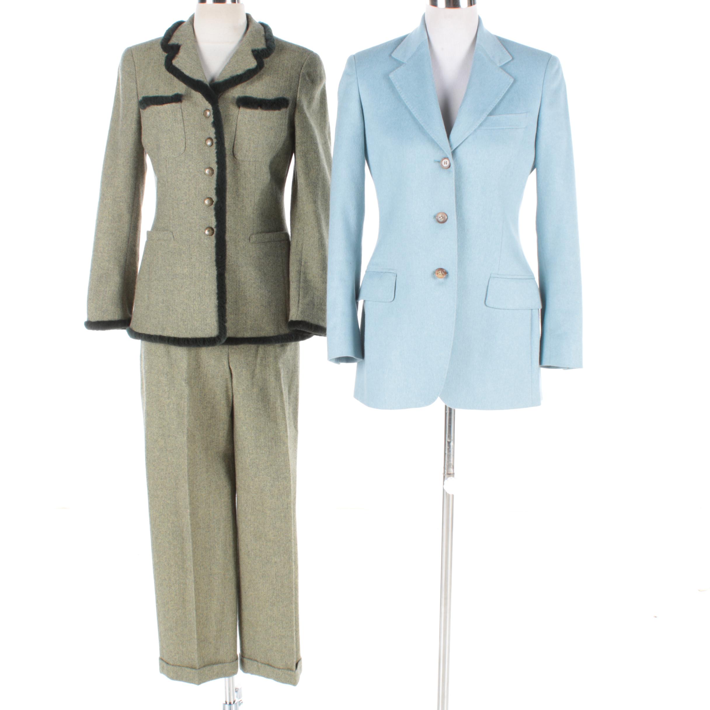Women's Vintage Rena Lang Pant Suit and Loro Piana Suit Jacket