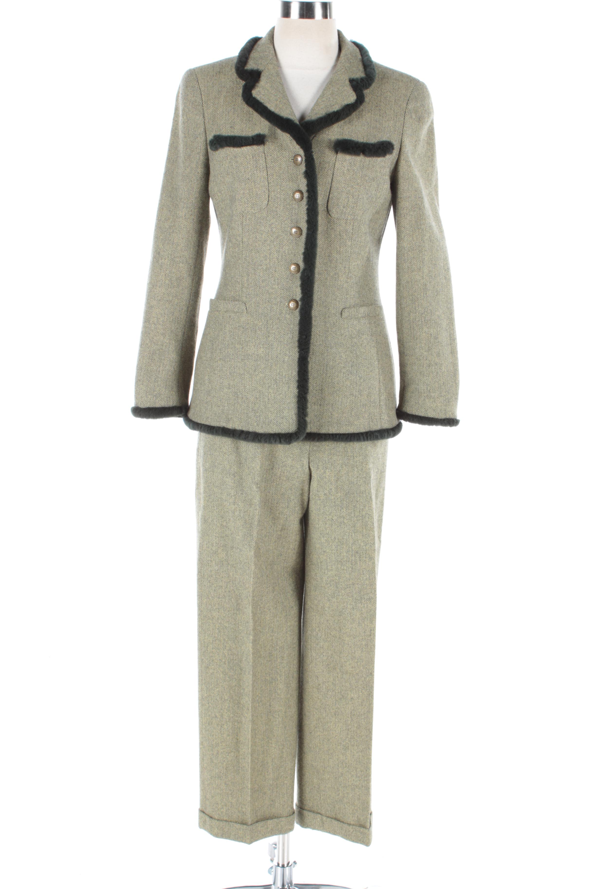 Women's Vintage Rena Lang Pant Suit and Loro Piana Suit Jacket