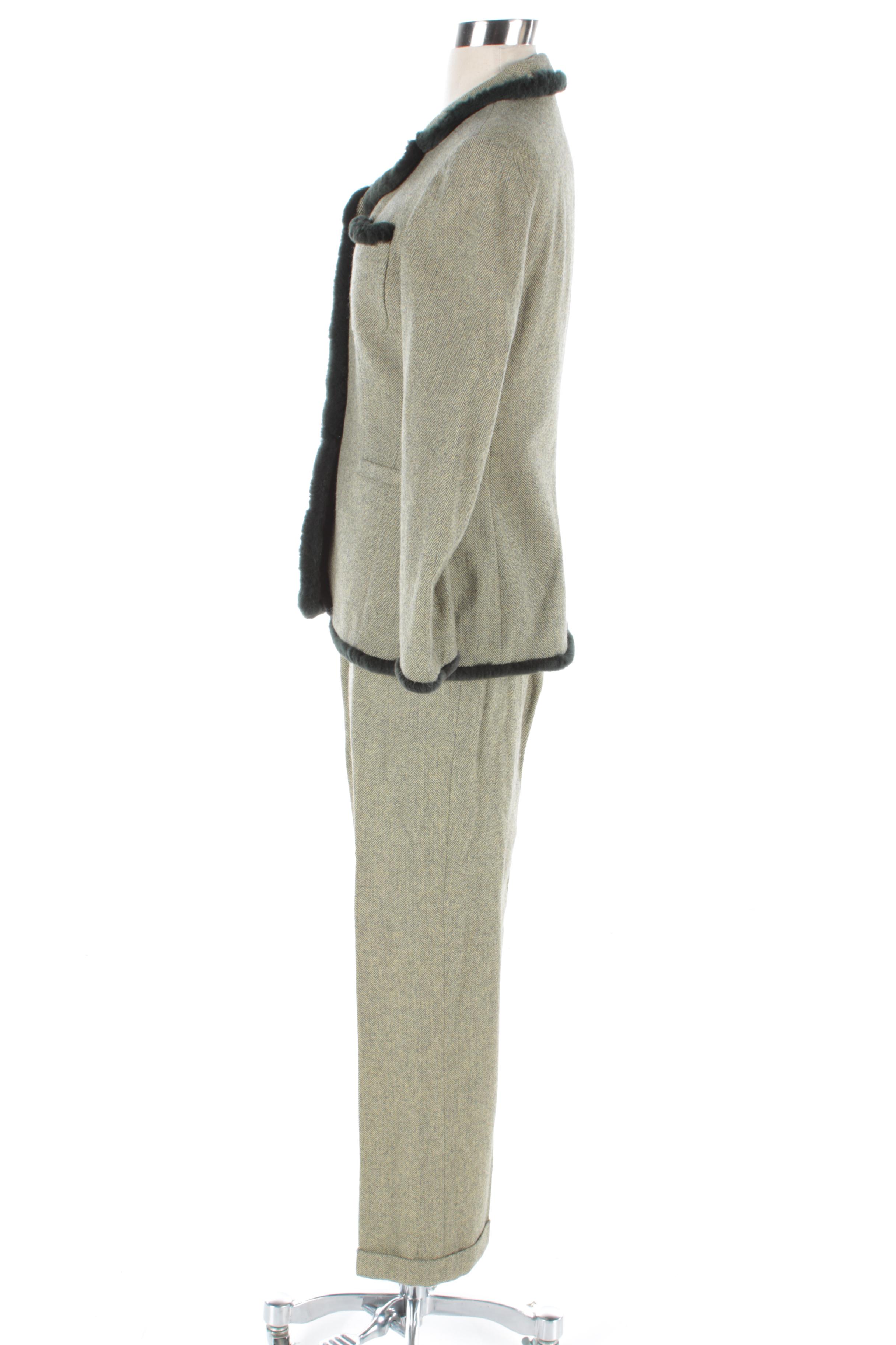 Women's Vintage Rena Lang Pant Suit and Loro Piana Suit Jacket