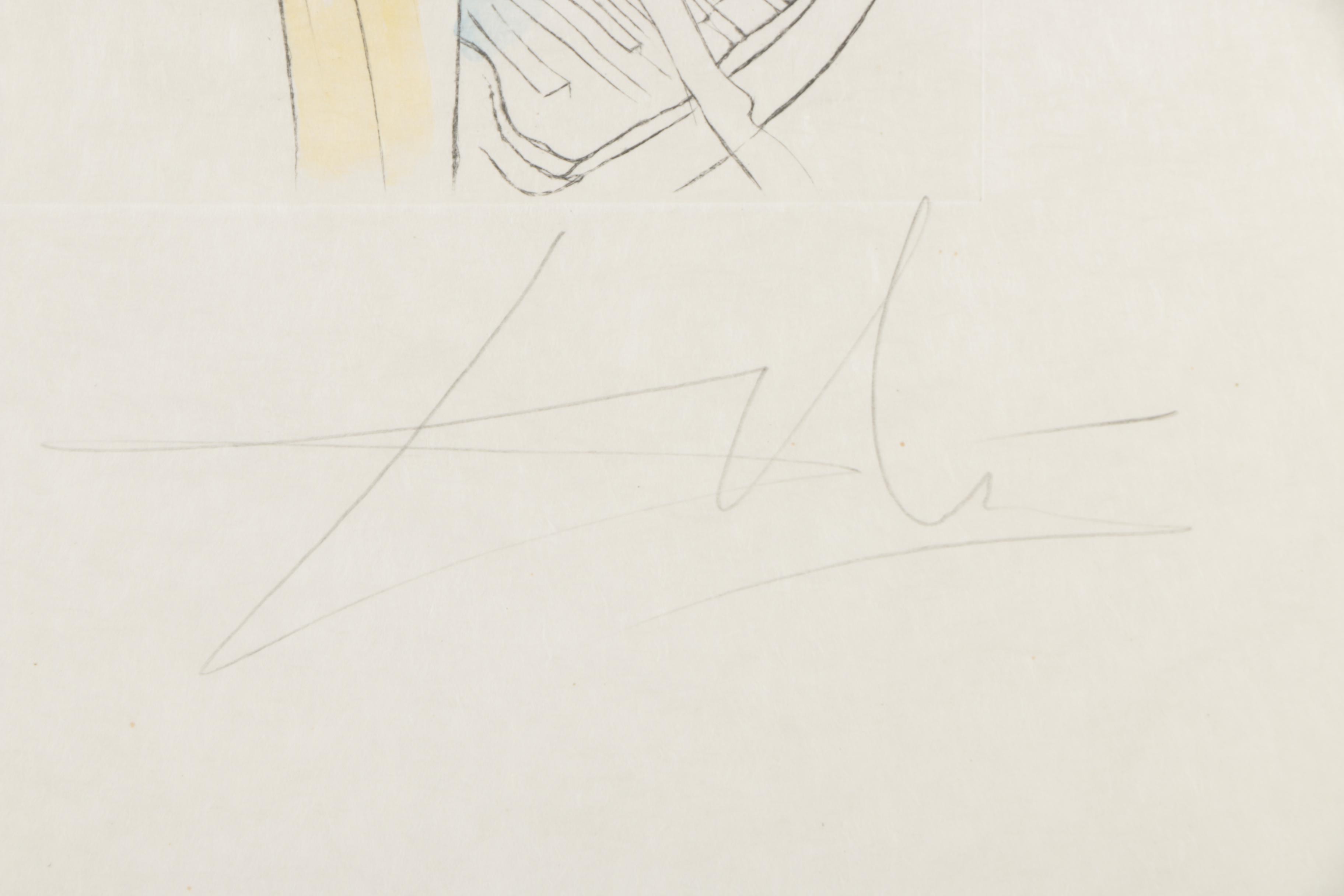 Salvador Dalí Etching "Flower-Women at the Piano"