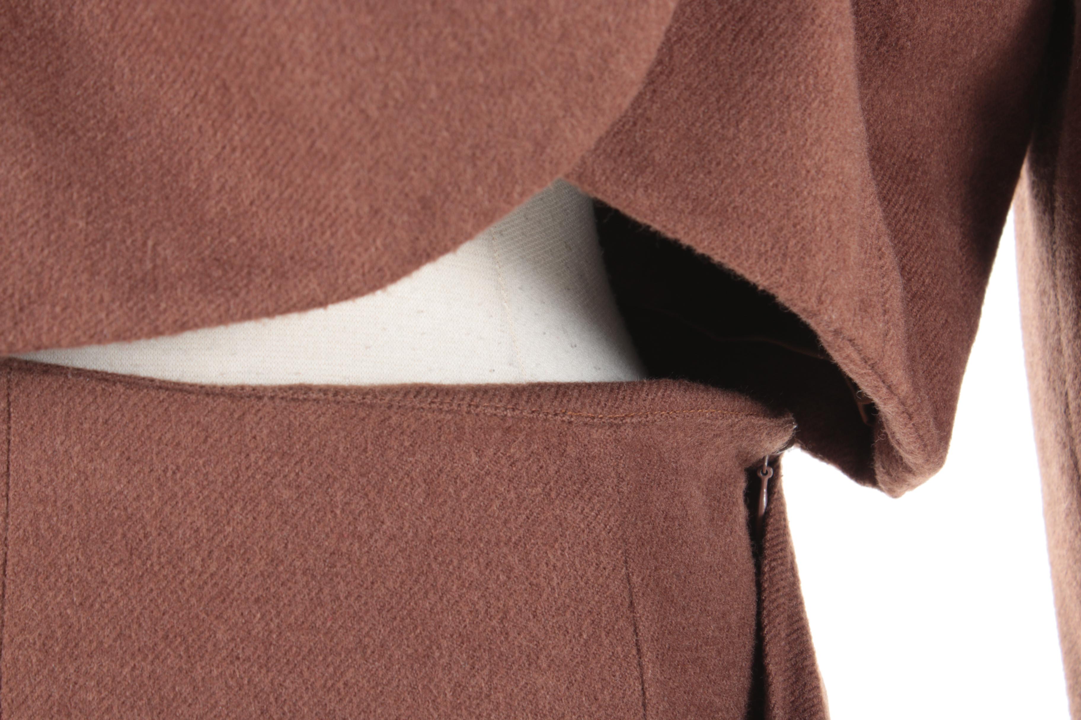 Women's Bill Kaiserman Brown Avant Garde Pantsuit, Made in Italy