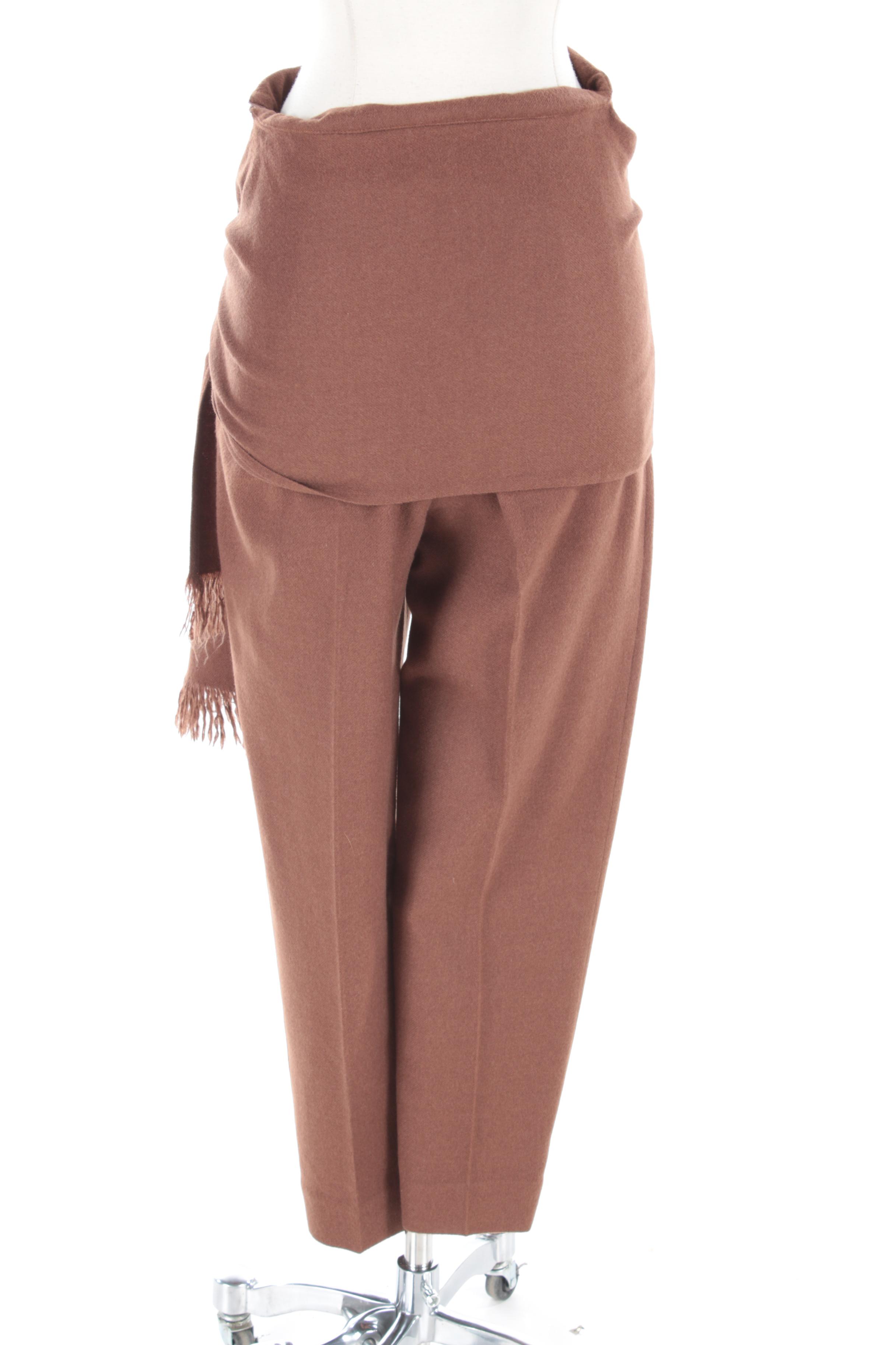 Women's Bill Kaiserman Brown Avant Garde Pantsuit, Made in Italy