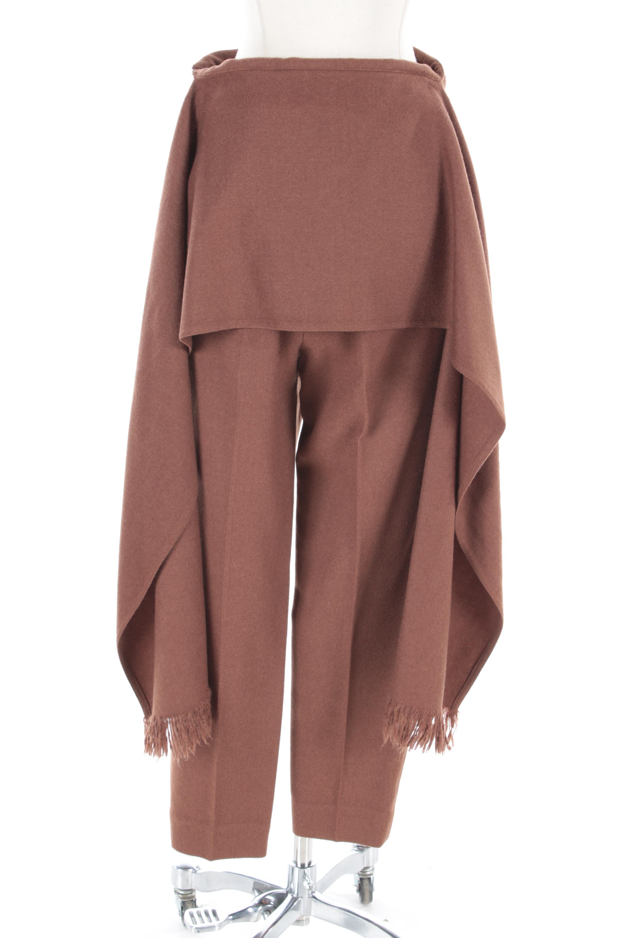 Women's Bill Kaiserman Brown Avant Garde Pantsuit, Made in Italy