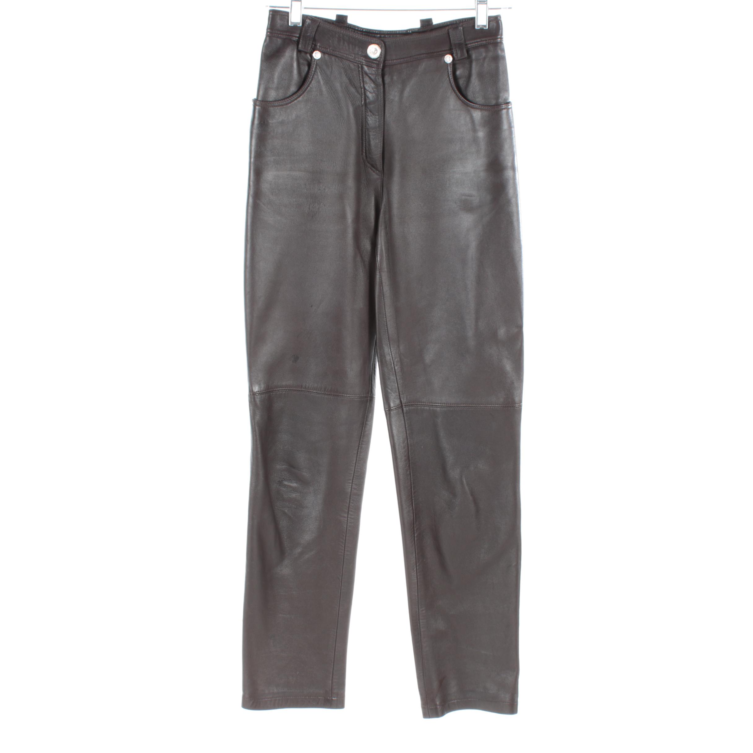 Circa 1980s Vintage Gianni Versace Lambskin Pants
