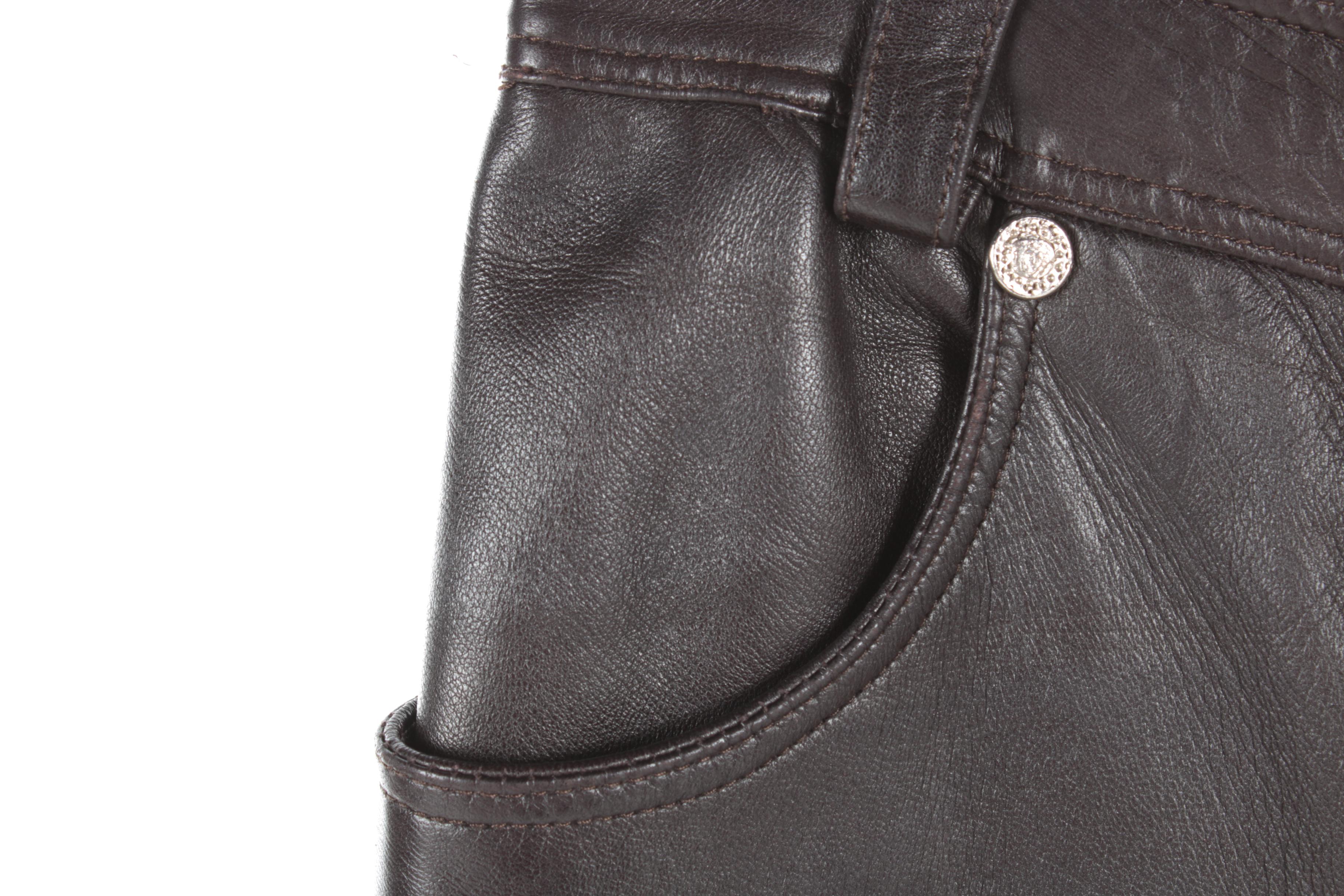 Circa 1980s Vintage Gianni Versace Lambskin Pants