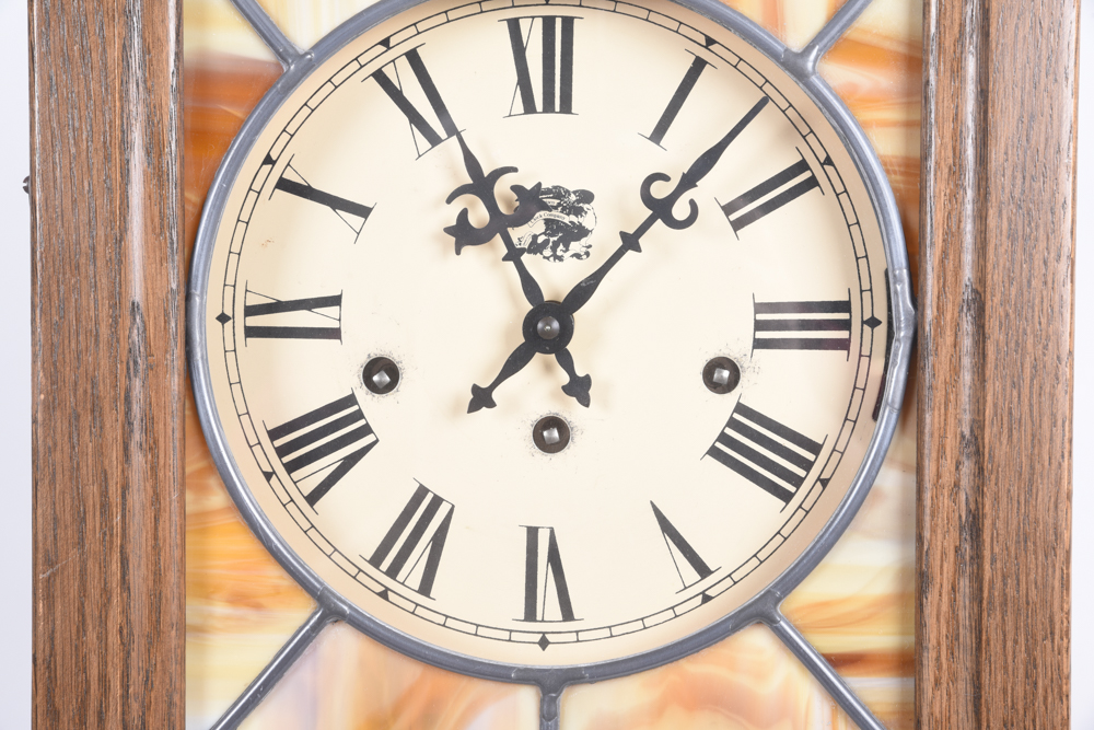 San Francisco Clock Company Stained Glass Wall Clock