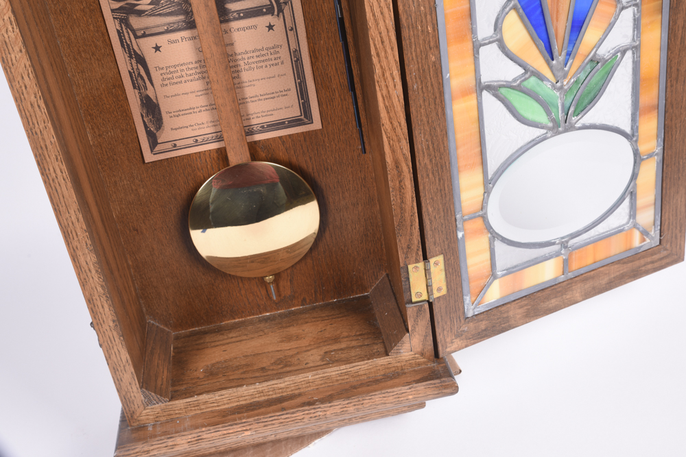 San Francisco Clock Company Stained Glass Wall Clock