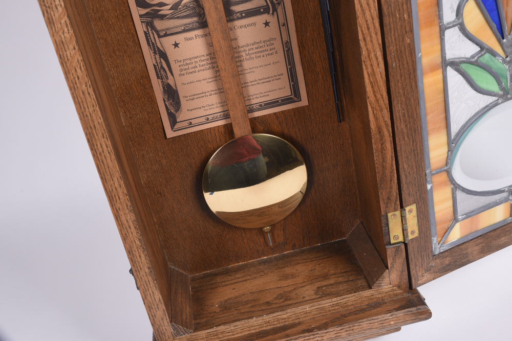 San Francisco Clock Company Stained Glass Wall Clock