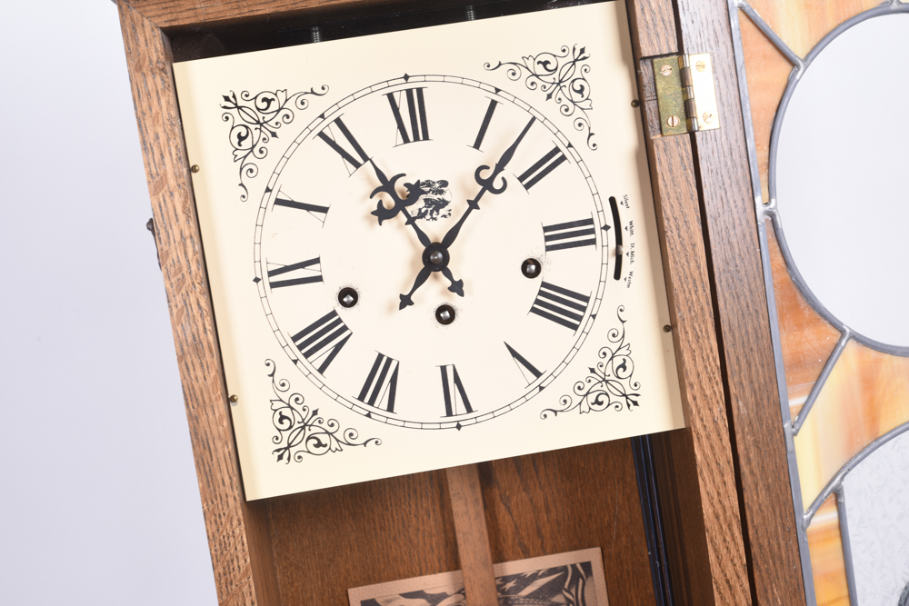 San Francisco Clock Company Stained Glass Wall Clock