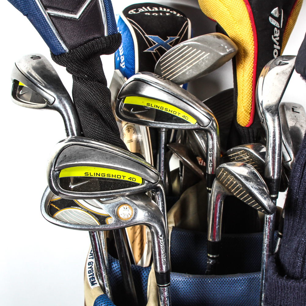 Ogio Golf Bag & Set of PinSeeker & Taylor Made Clubs