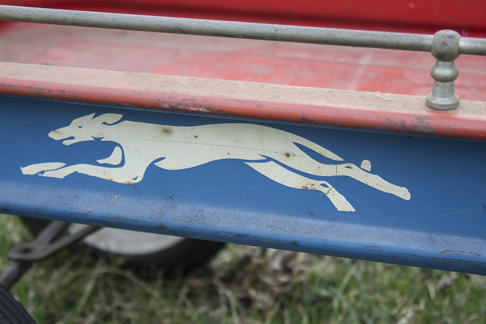 Vintage Toy Metal Greyhound Wagon