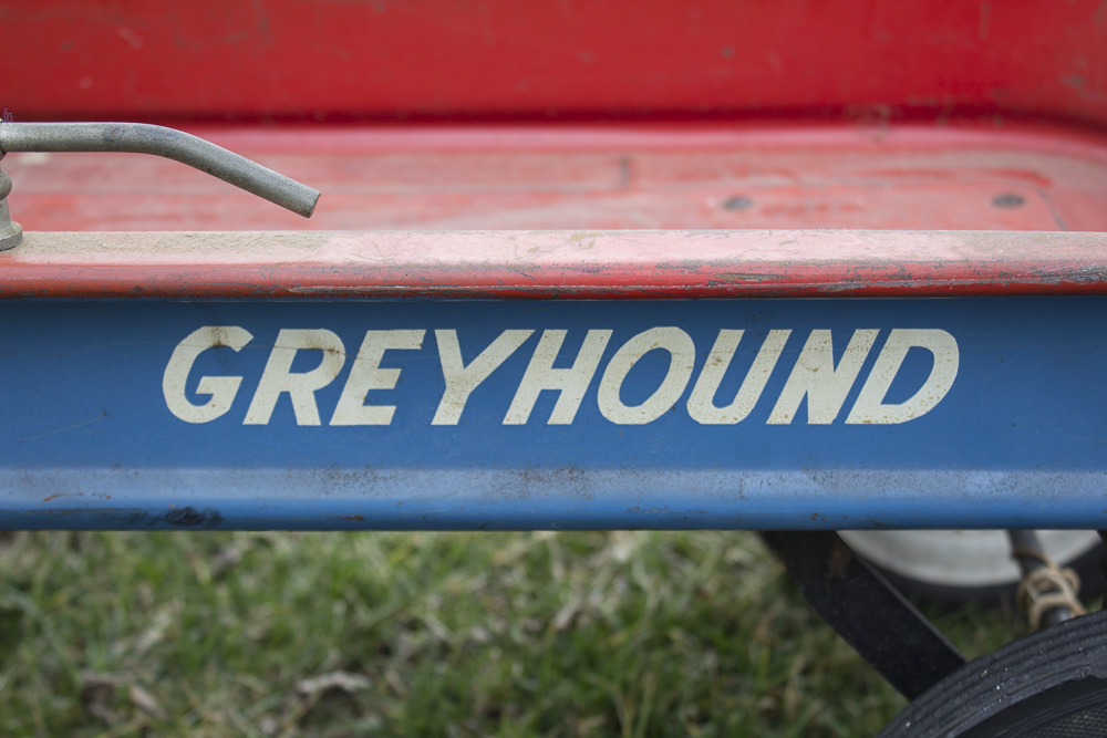 Vintage Toy Metal Greyhound Wagon