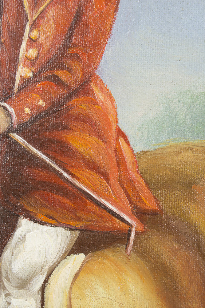 W. Larson Oil Painting Hunting Scene