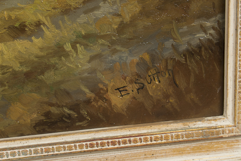 E. Sutton Oil Painting Landscape