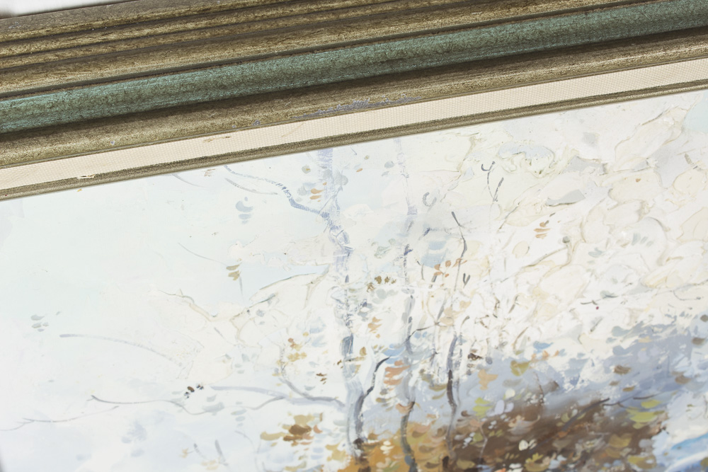 J. Gaston Oil Painting of Parisian Scene