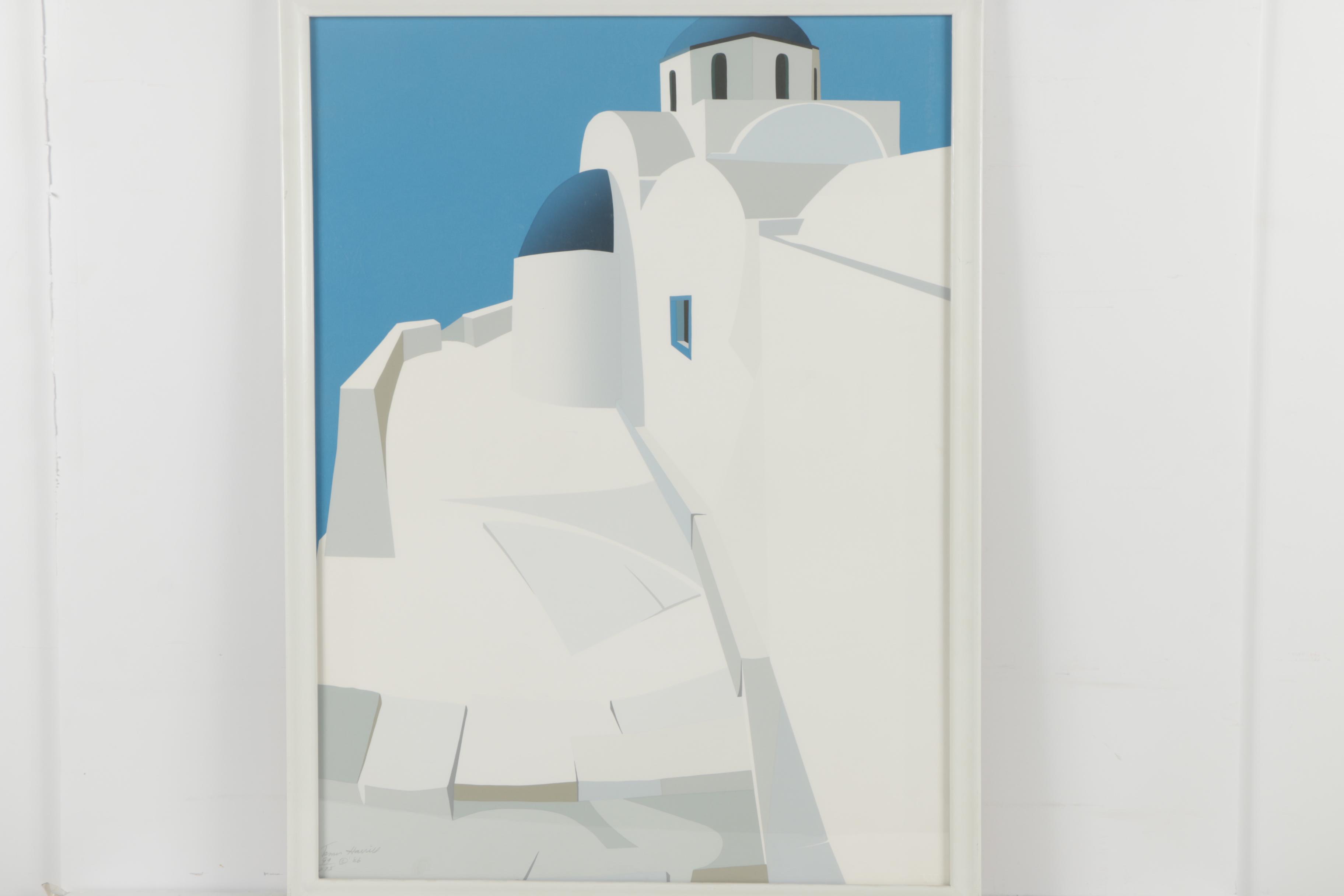 James Harrill Limited Edition Serigraph "Monastery Near Salonika"