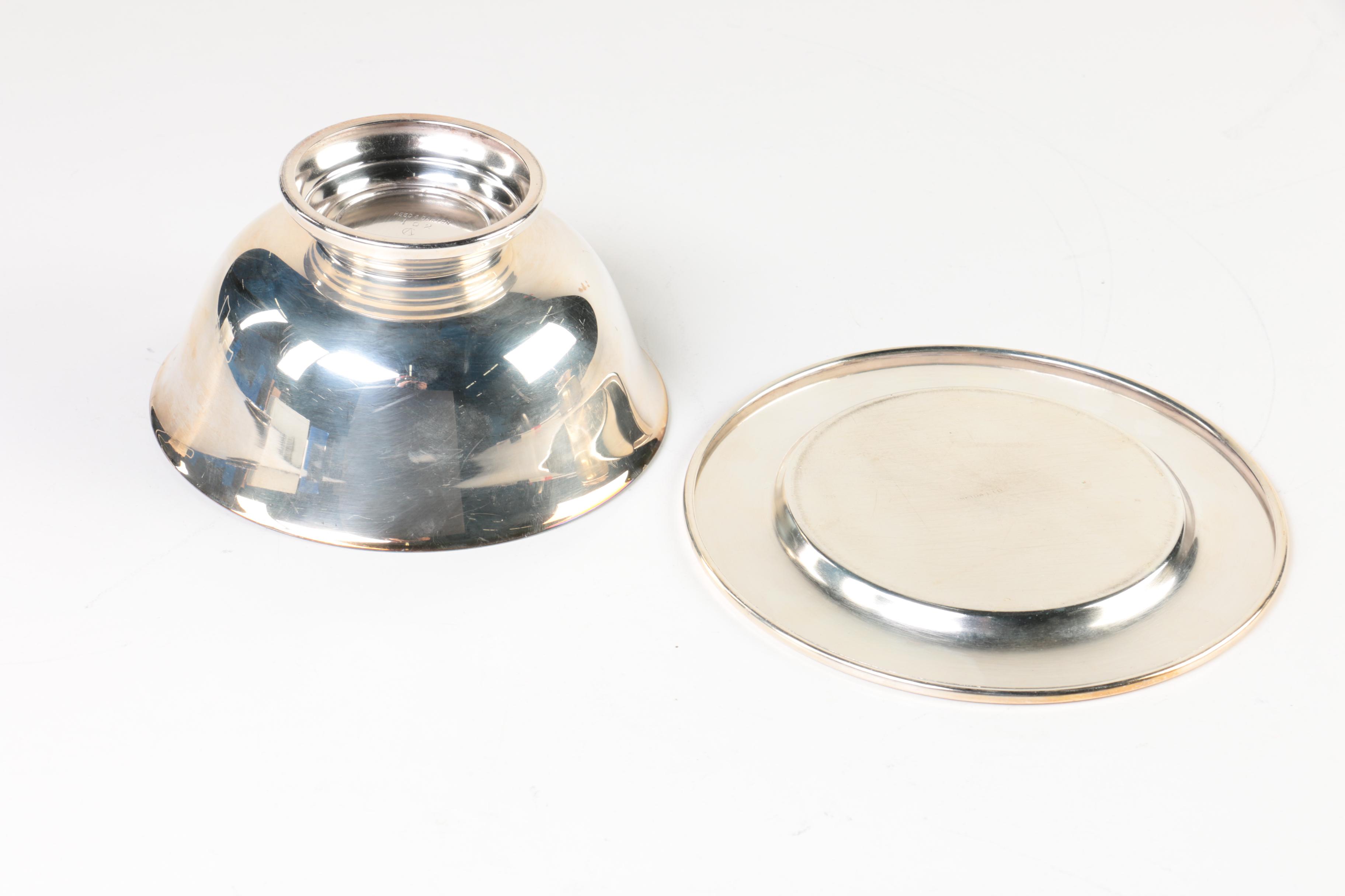 Reed & Barton Silver Plate Paul Revere Bowl with Purple Enamel and More