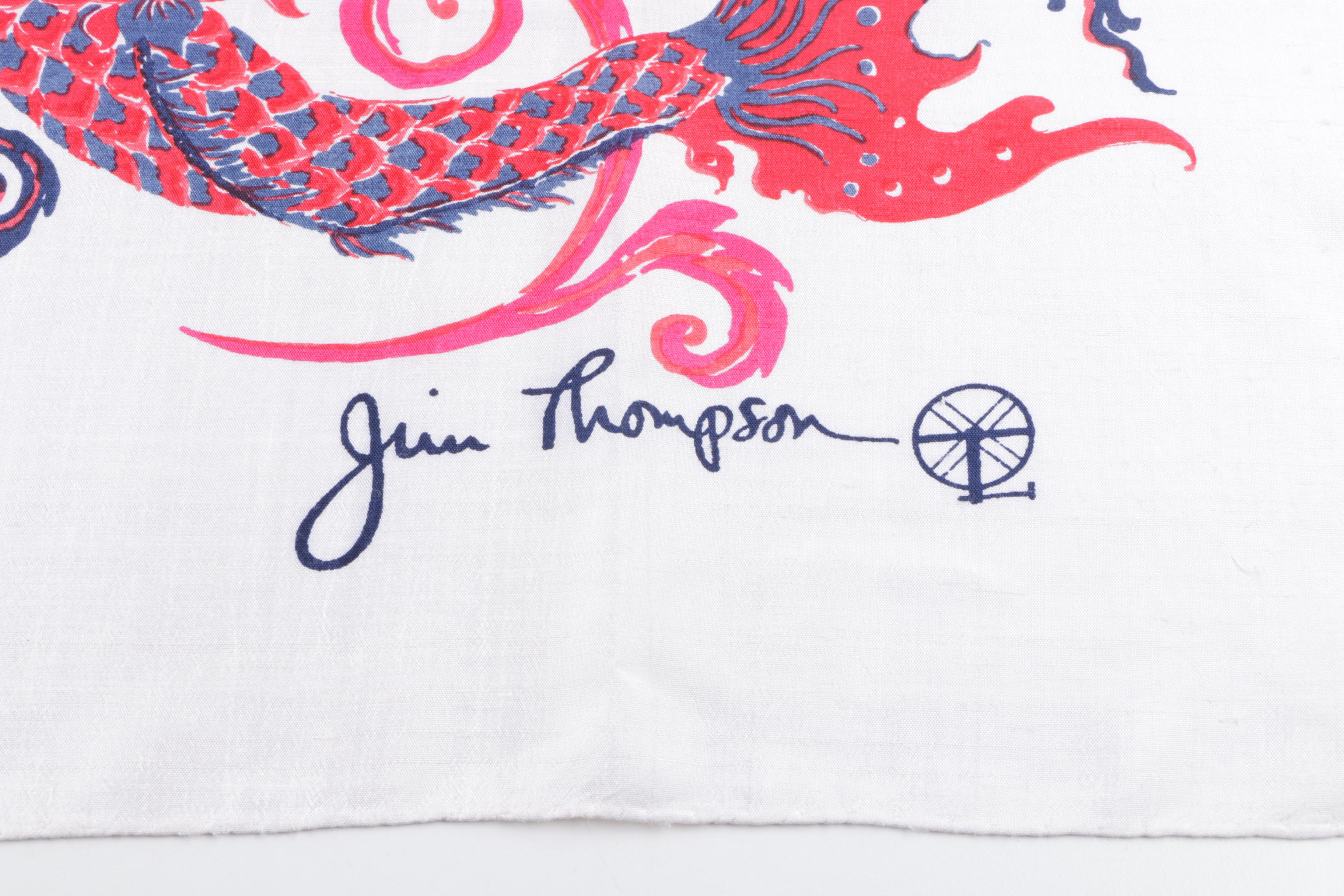 Jim Thompson Dragon Print Silk Scarf