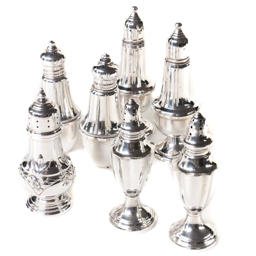 Collection of Weighted Sterling Silver Salt and Pepper Shakers