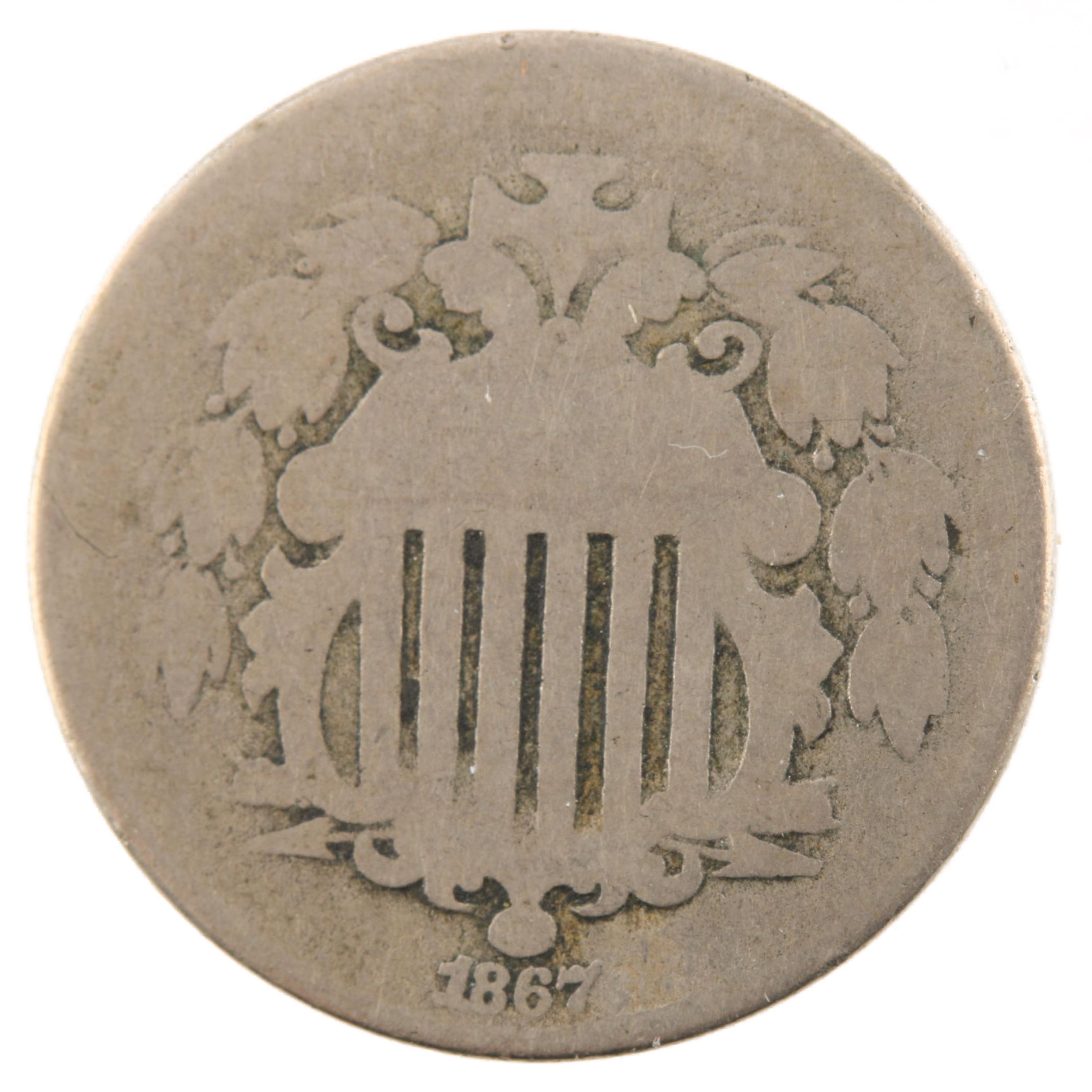 1867 Shield Nickel (Without Rays)
