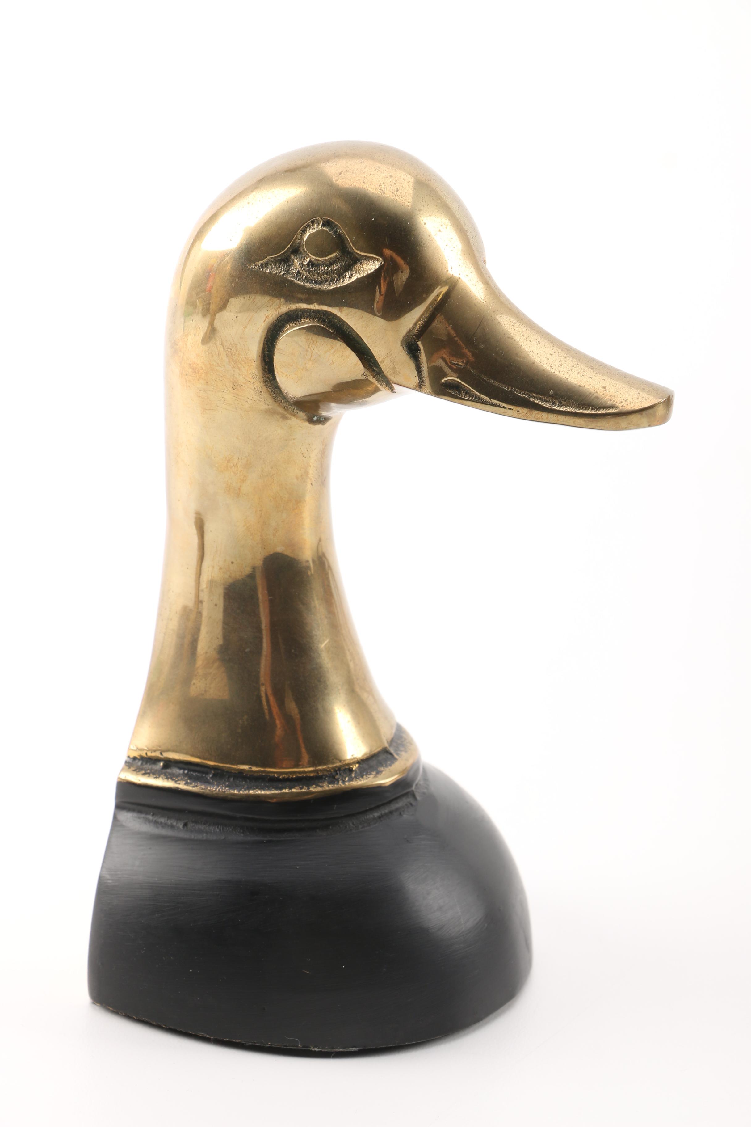 Brass Tone Lamp with Desk Decor