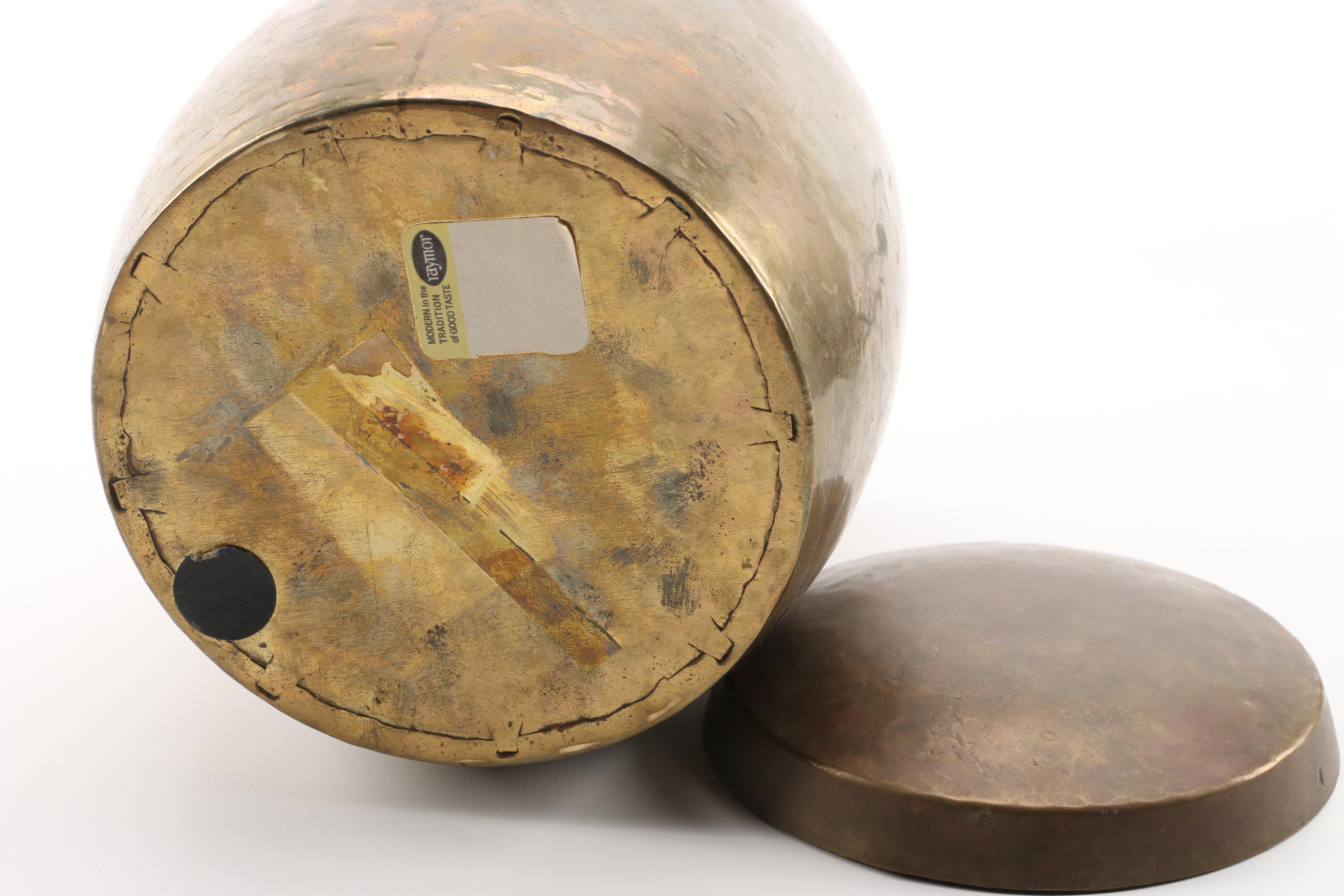 Brass Tone Lamp with Desk Decor