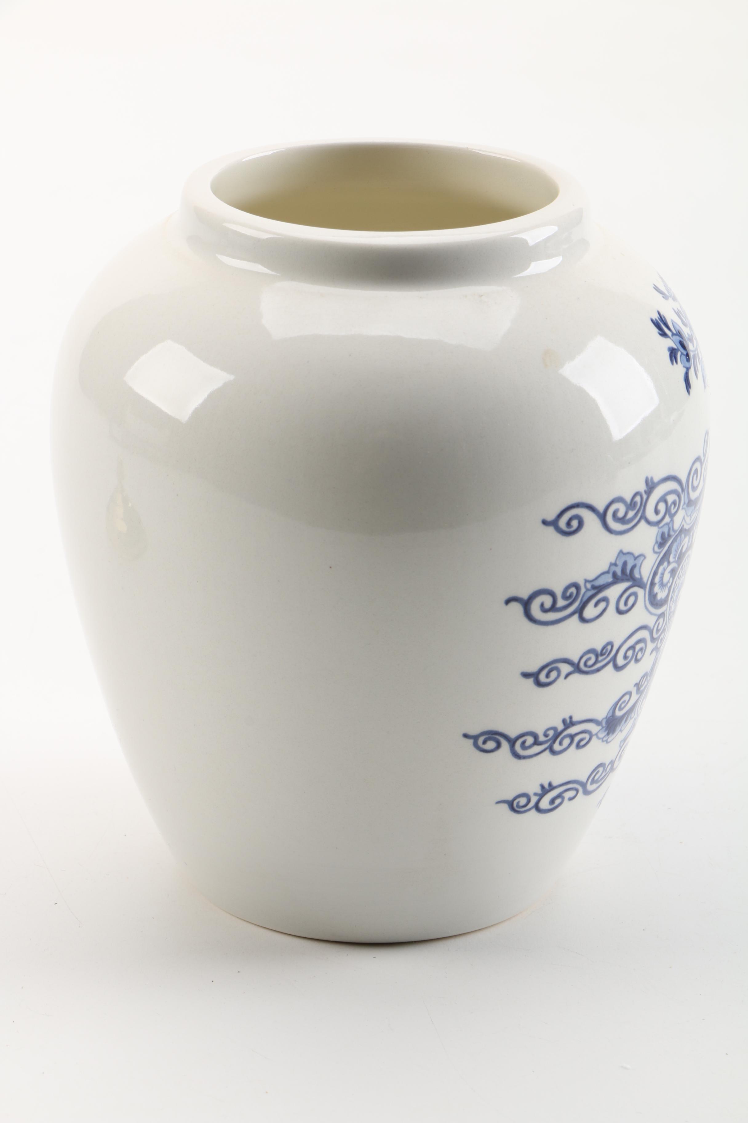 Delft Goedewaagen "Georgia" Tobacco Jar Canister with Brass Lid