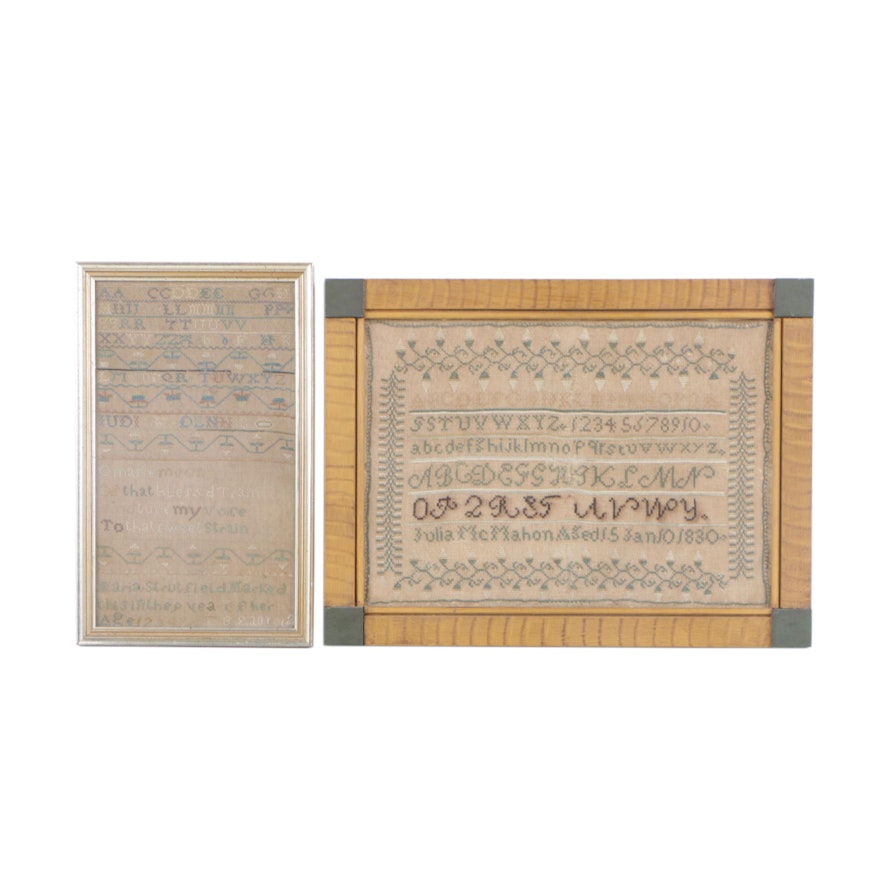 Early 19th Century Pennsylvania Cross-Stitch Samplers