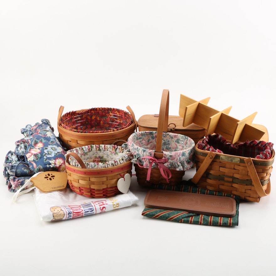 Assorted Longaberger Handwoven Baskets and More