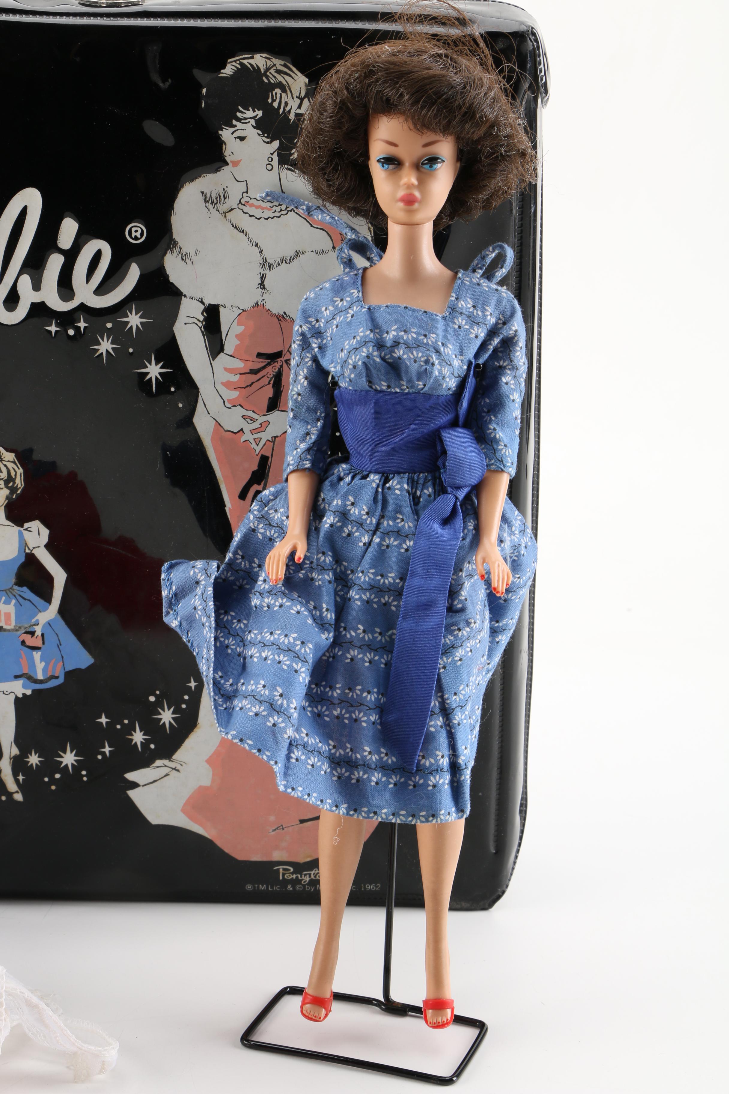 1960s "Fashion Queen" Barbie with 1962 Ponytail Case and Clothing