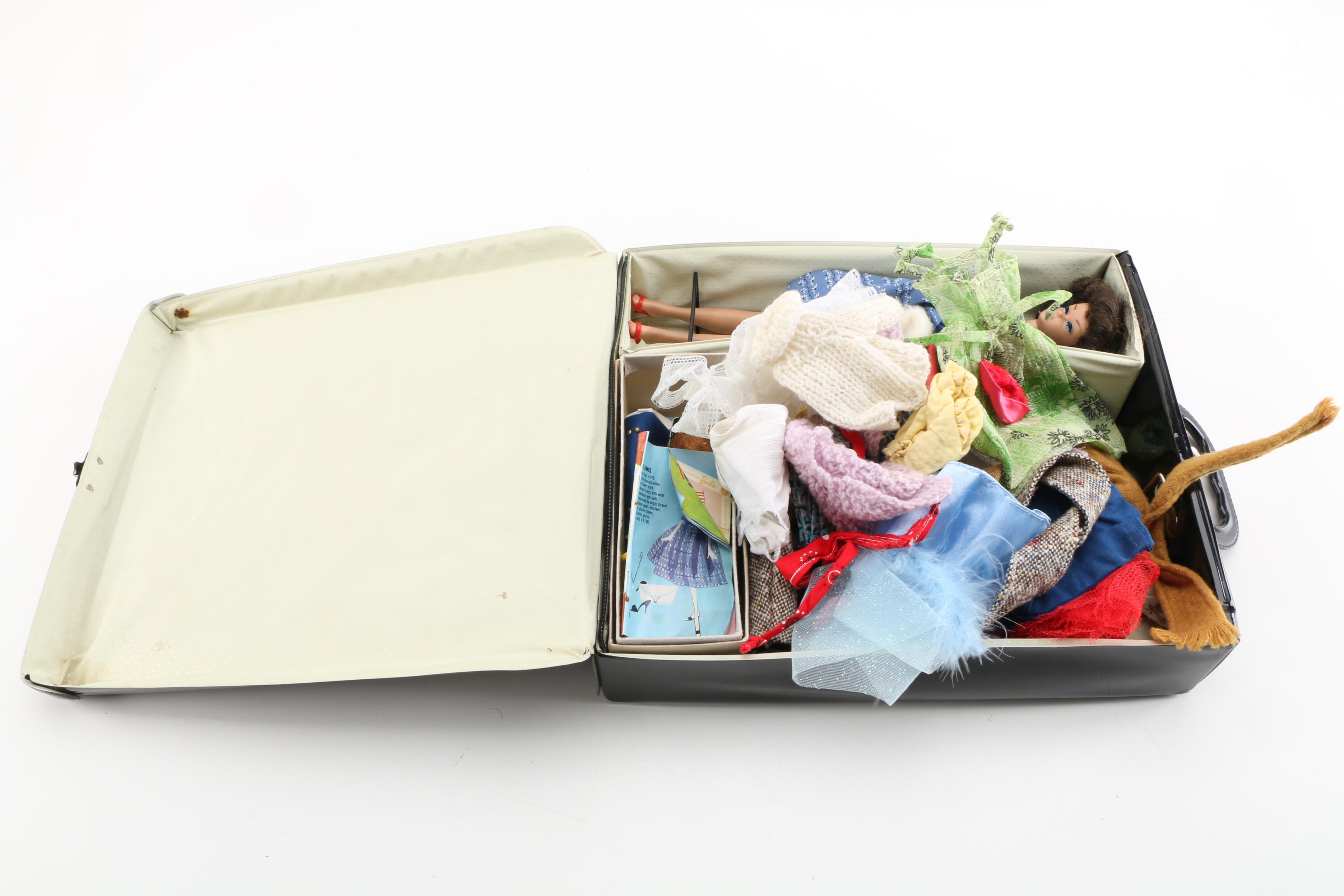 1960s "Fashion Queen" Barbie with 1962 Ponytail Case and Clothing