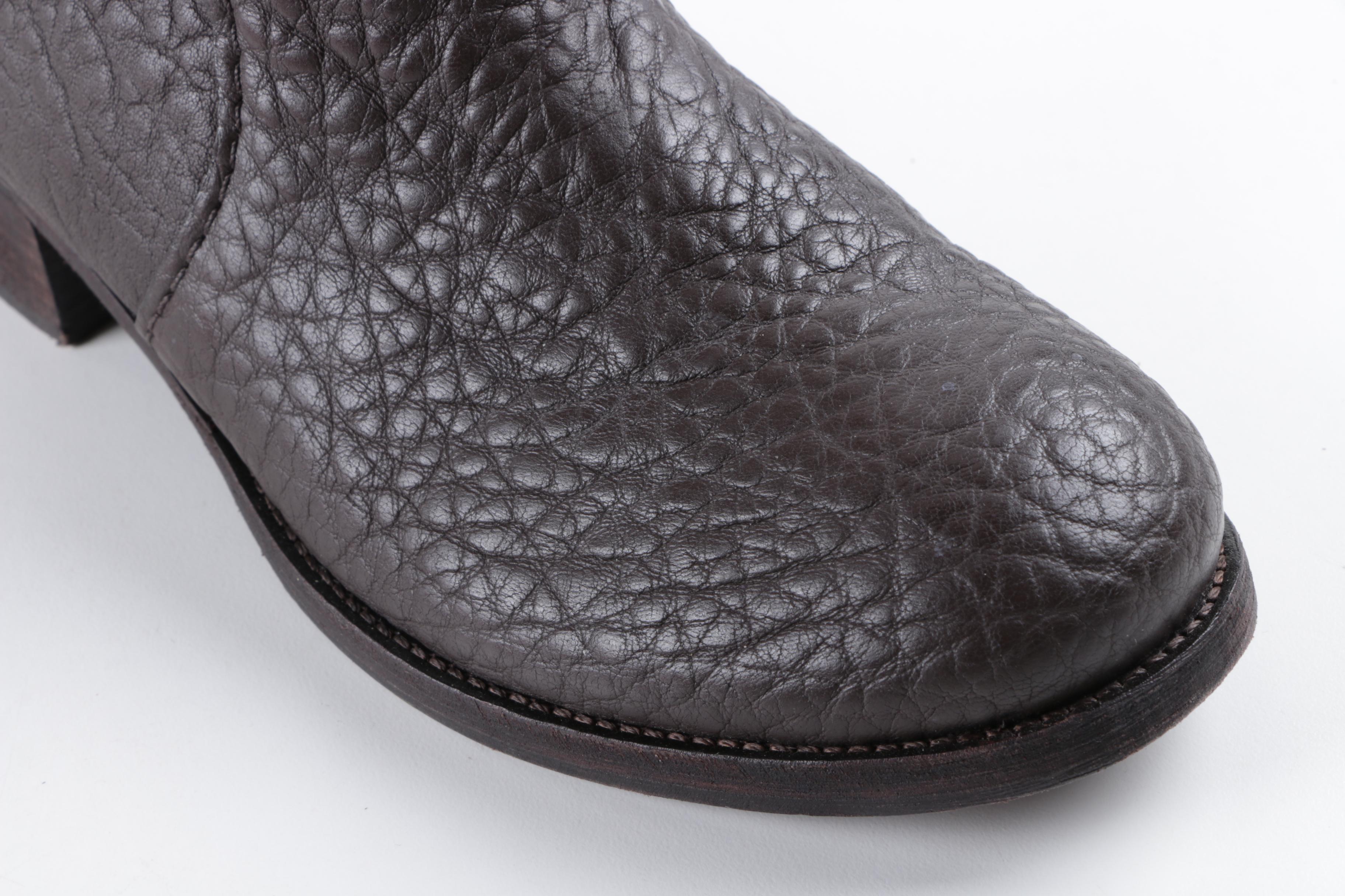 Tory Burch Leona Brown Leather Boots with Side Pocket