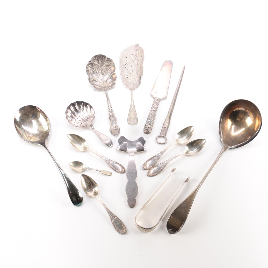 Silver Plate Flatware and Serving Utensils Featuring Gorham