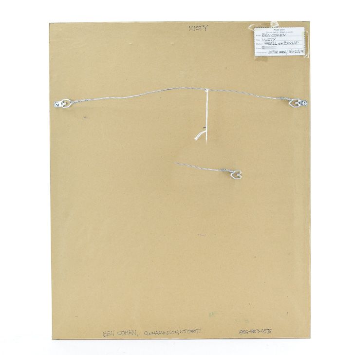 Ben Cohen Pastel Drawing on Burlap "Misty"