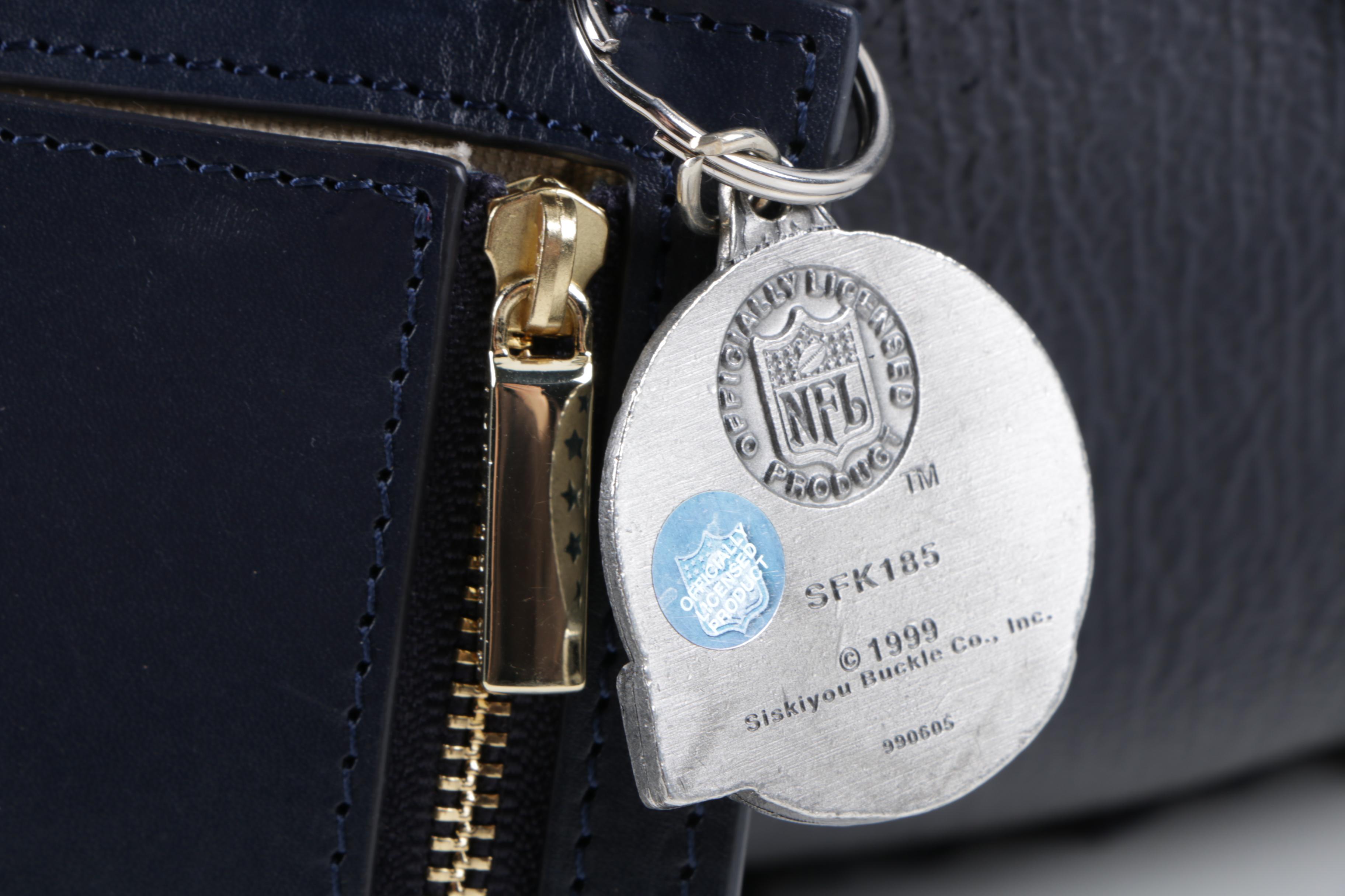 Tory Burch East West Navy Blue Leather and Shearling Tote