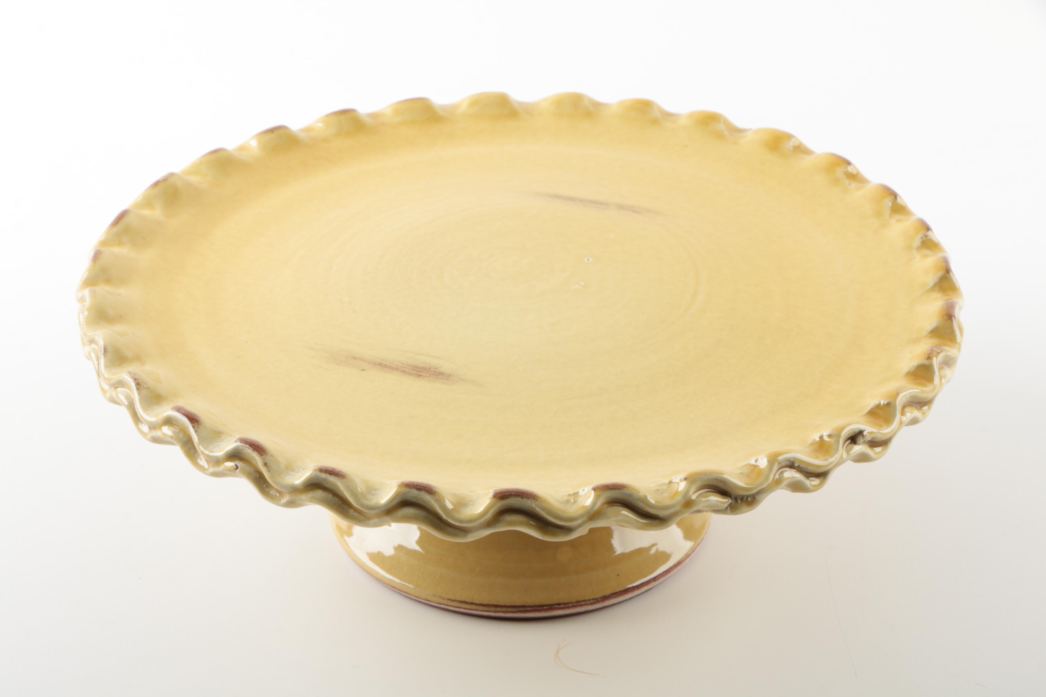 Mexican Ceramic Cake Stand and Serving Plate