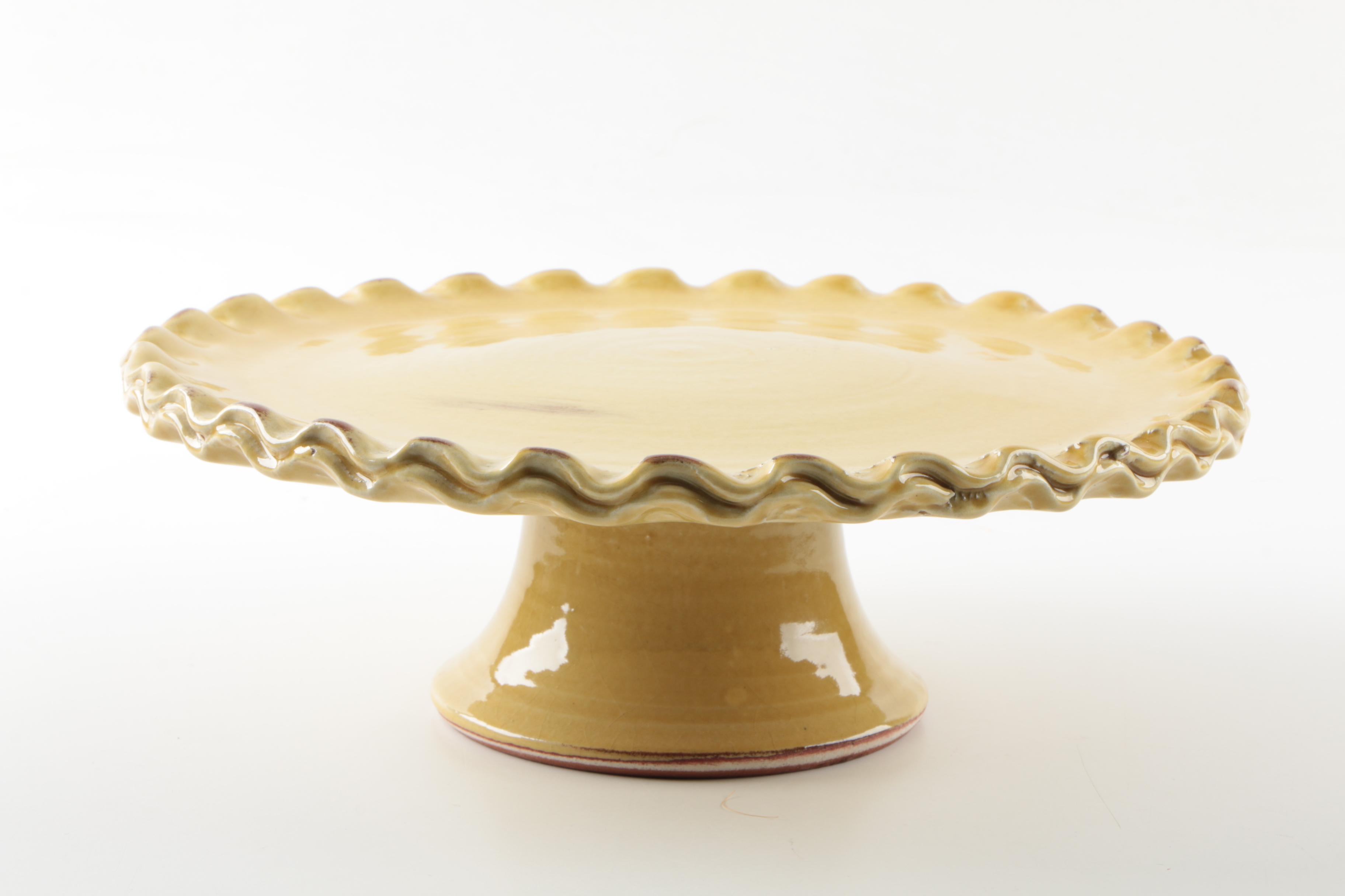 Mexican Ceramic Cake Stand and Serving Plate