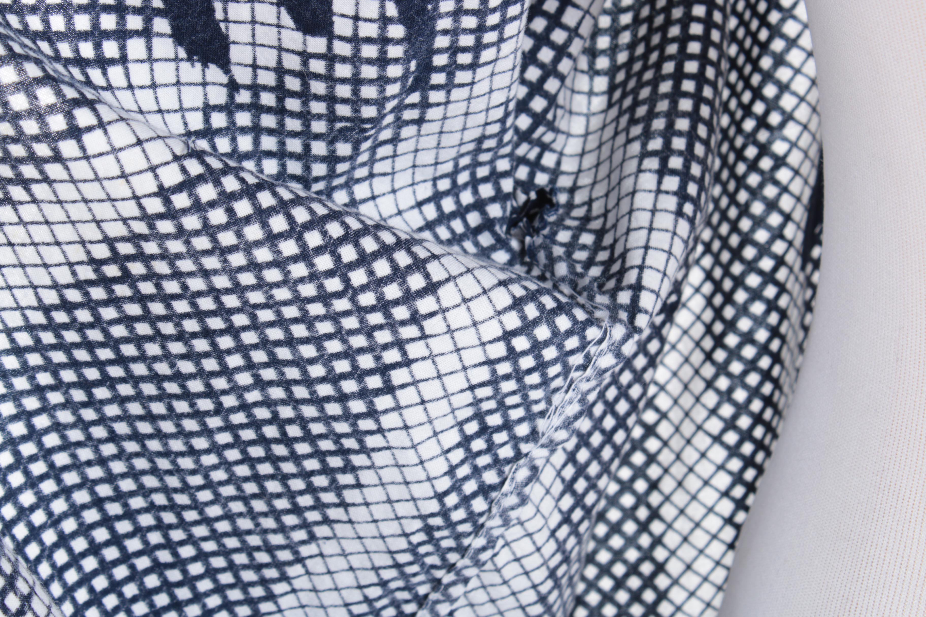 Blue and White Cotton Patterned Yukata Kimono