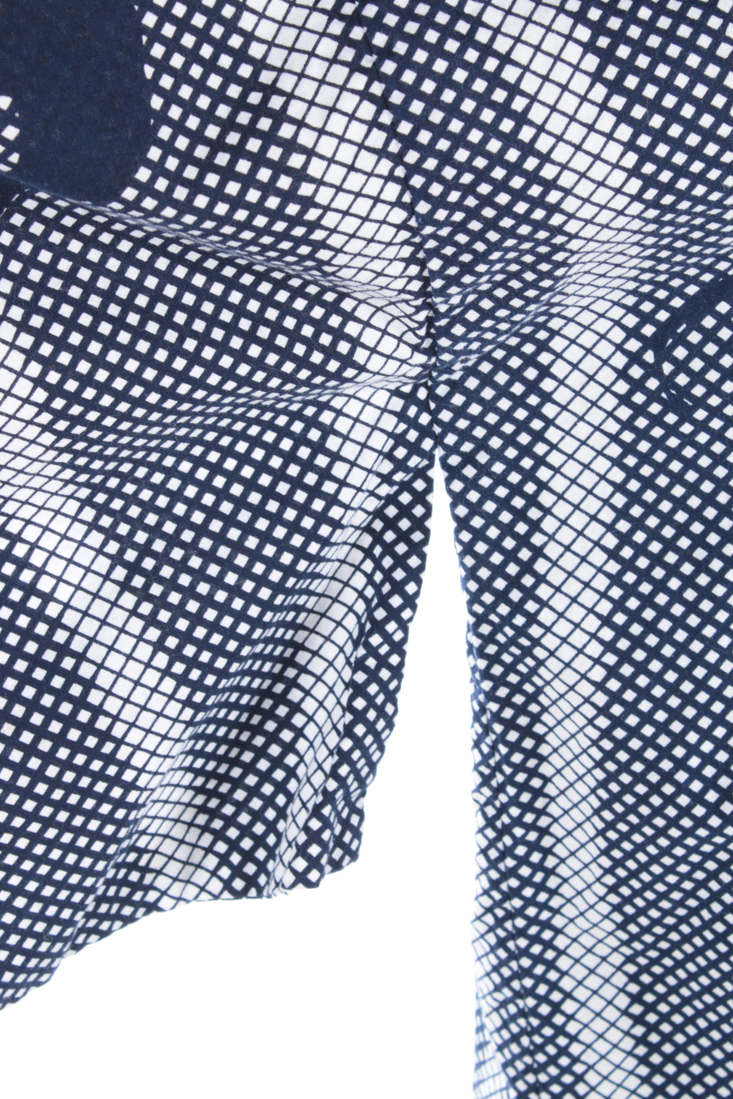 Blue and White Cotton Patterned Yukata Kimono