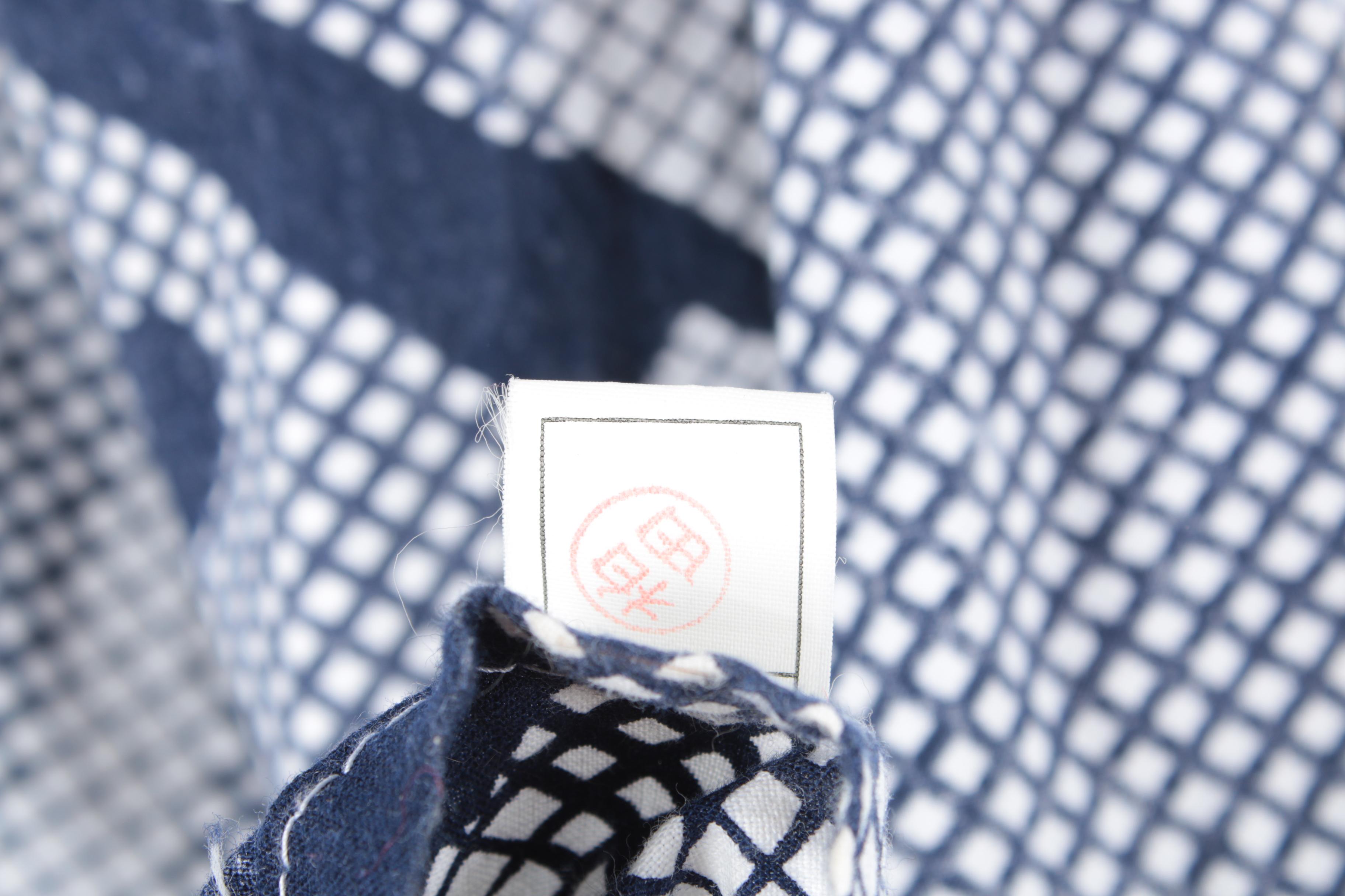 Blue and White Cotton Patterned Yukata Kimono