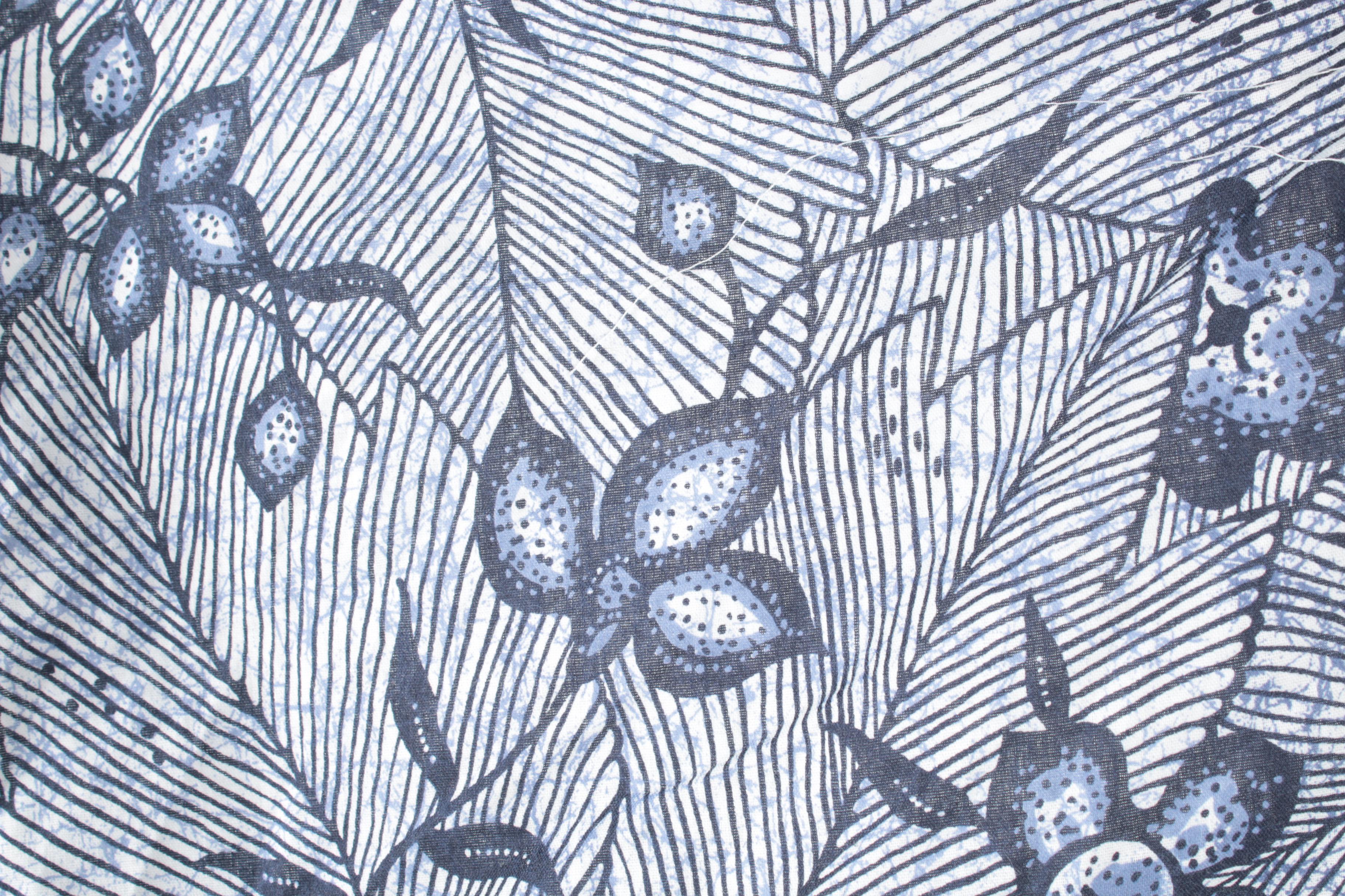 Blue and White Cotton Patterned Yukata Kimono